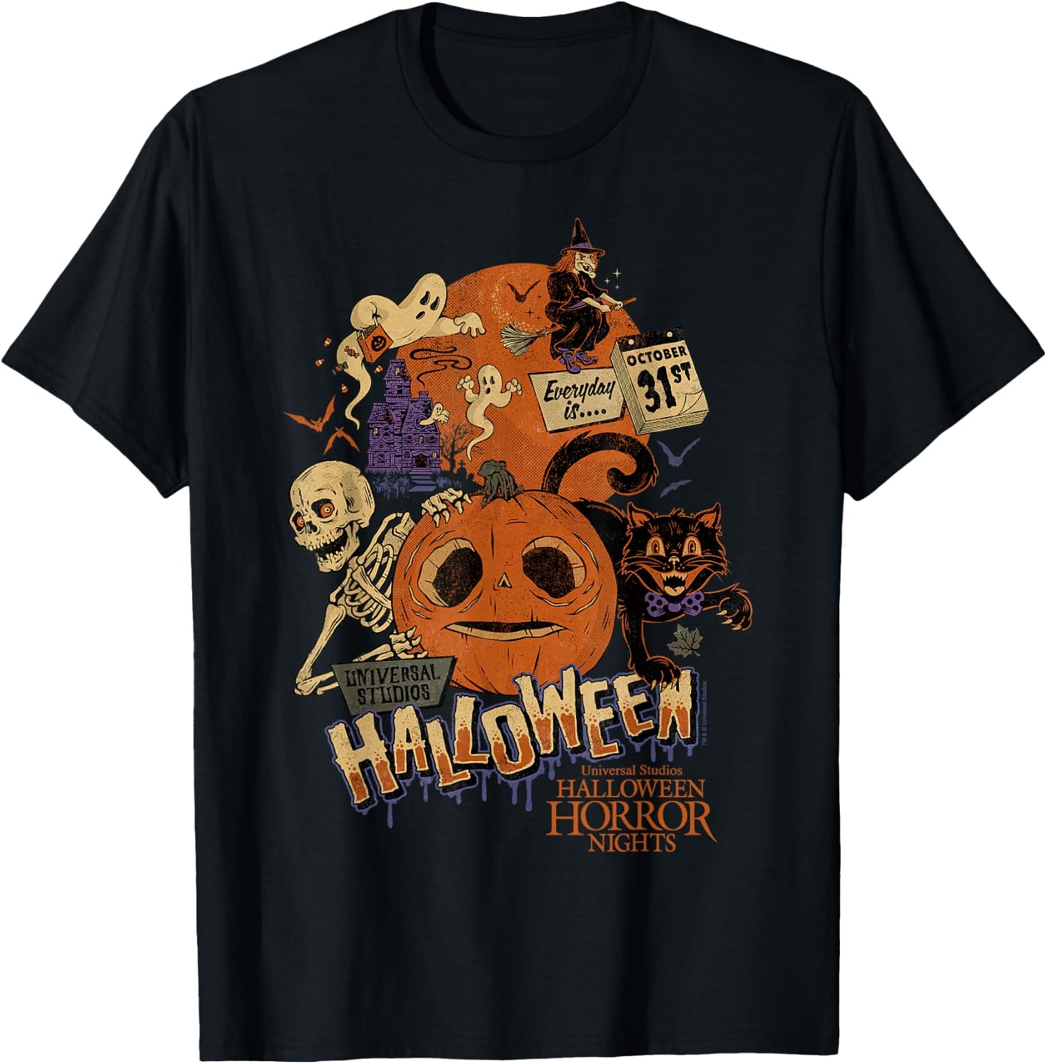 Universal Studios Halloween Horror Nights Graphic T-Shirt Unisex Black Gift Idea