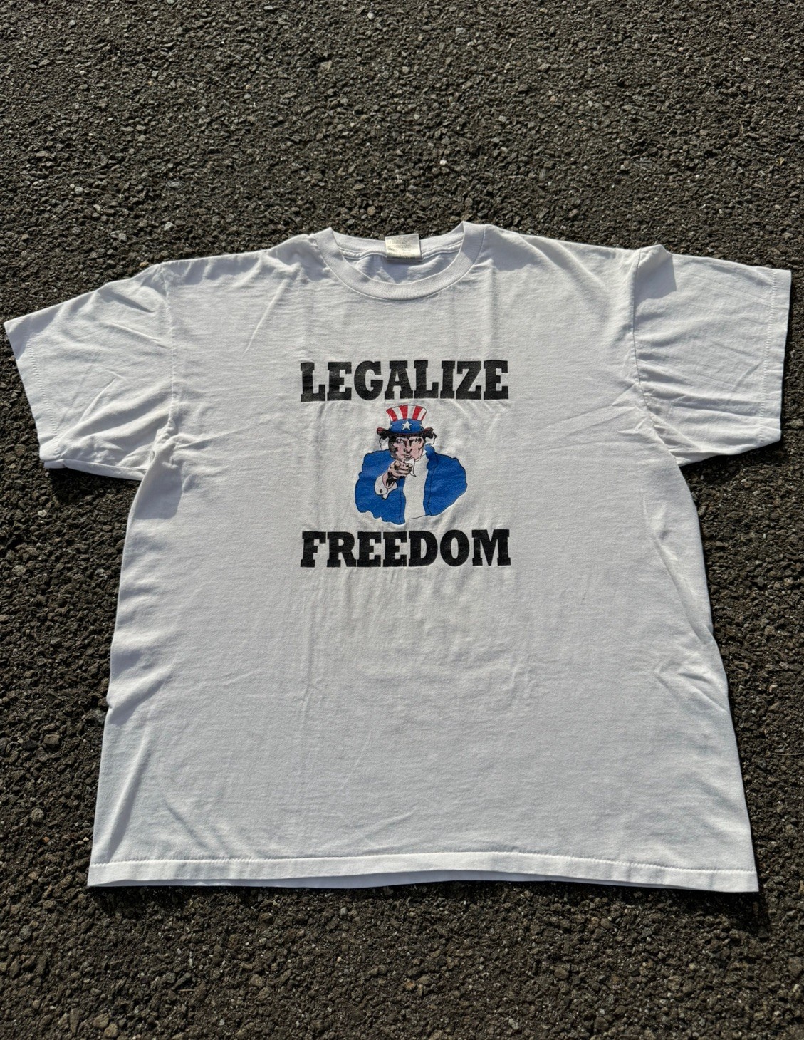 Vintage Early 90s Legalize Freedom Uncle Sam USA Single Stitch T-Shirt