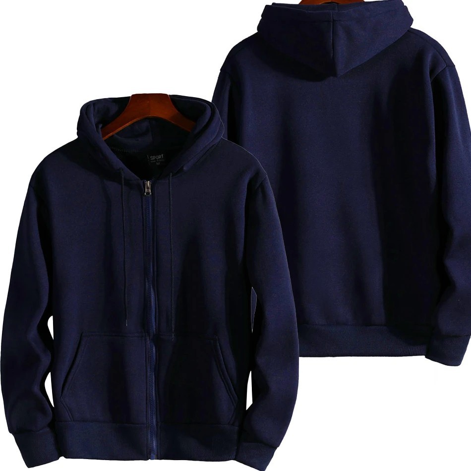 Men\'s Heavy Weight Regular Fleece Lined Zip Up Hoodie Sweater Jacket