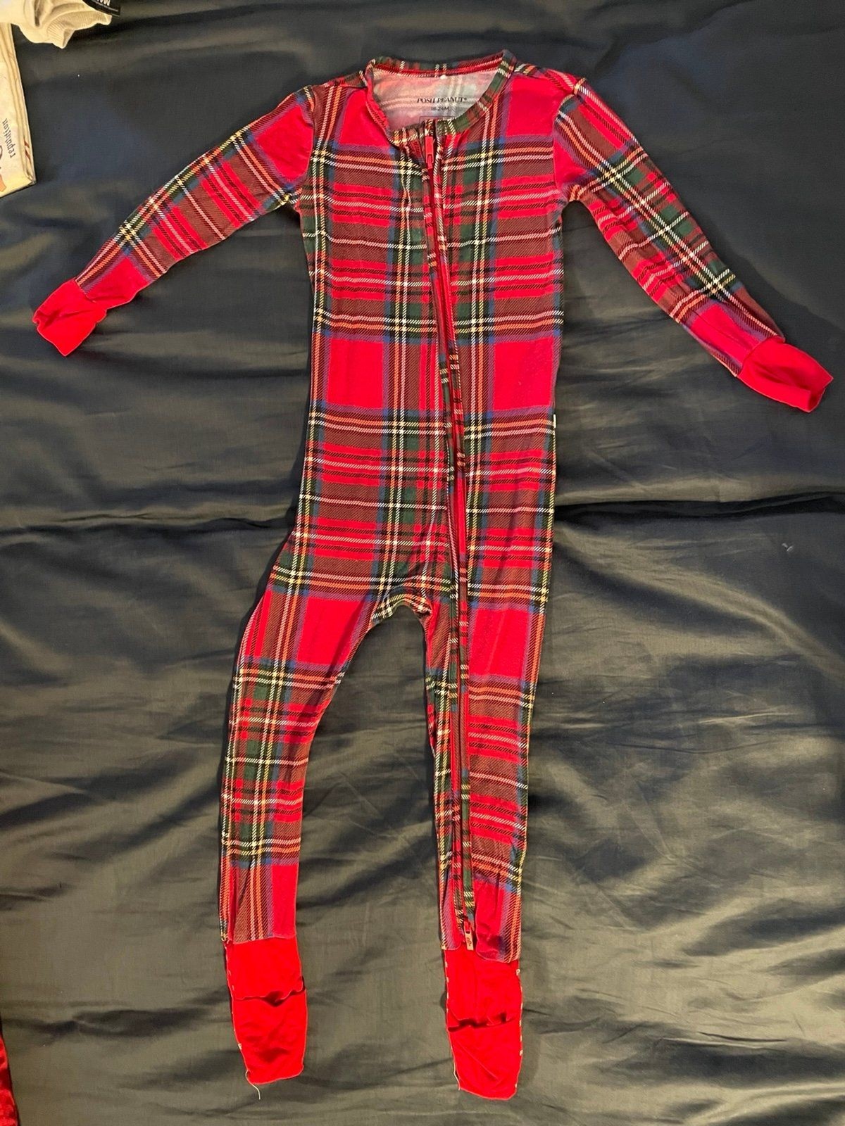 Posh peanut toddler plaid bamboo pajamas