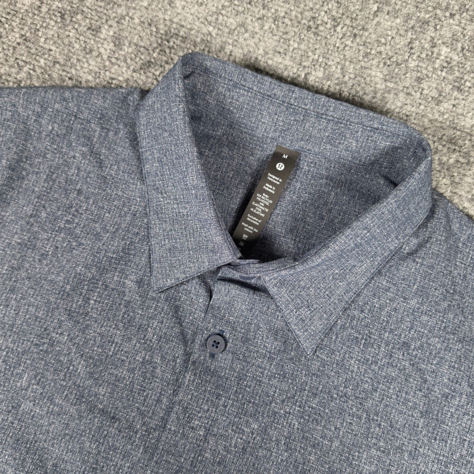 Lululemon Airing Easy Shirt Mens M Blue WovenAir Stretch Button Down LM3DK5S