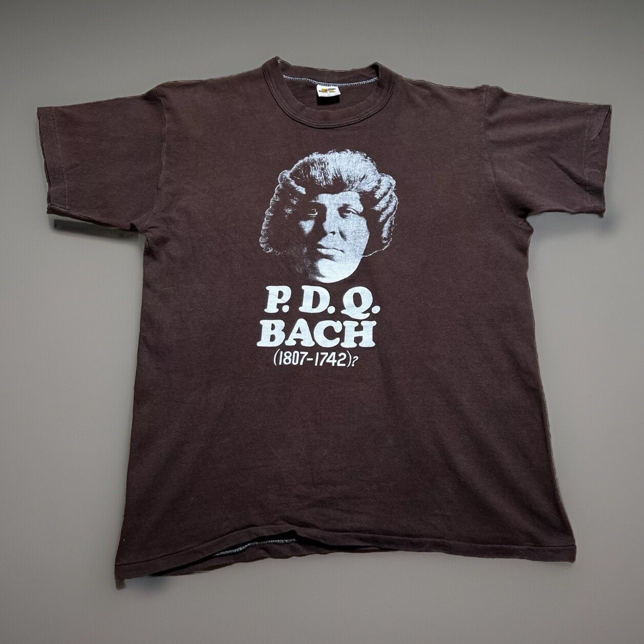 Vintage 70s PDQ P.D.Q. Bach Peter Schickele Music Composer Comedy Shirt - Medium