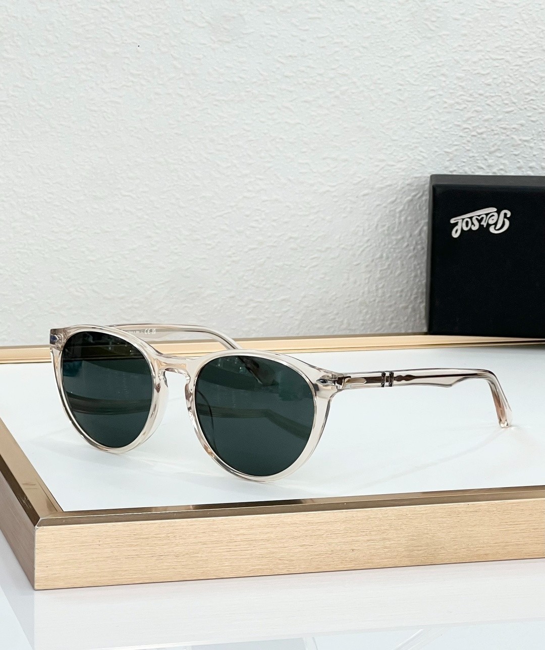 Persol 3152-S Sunglasses Crystal Clear Green Lens 52-20-145 New