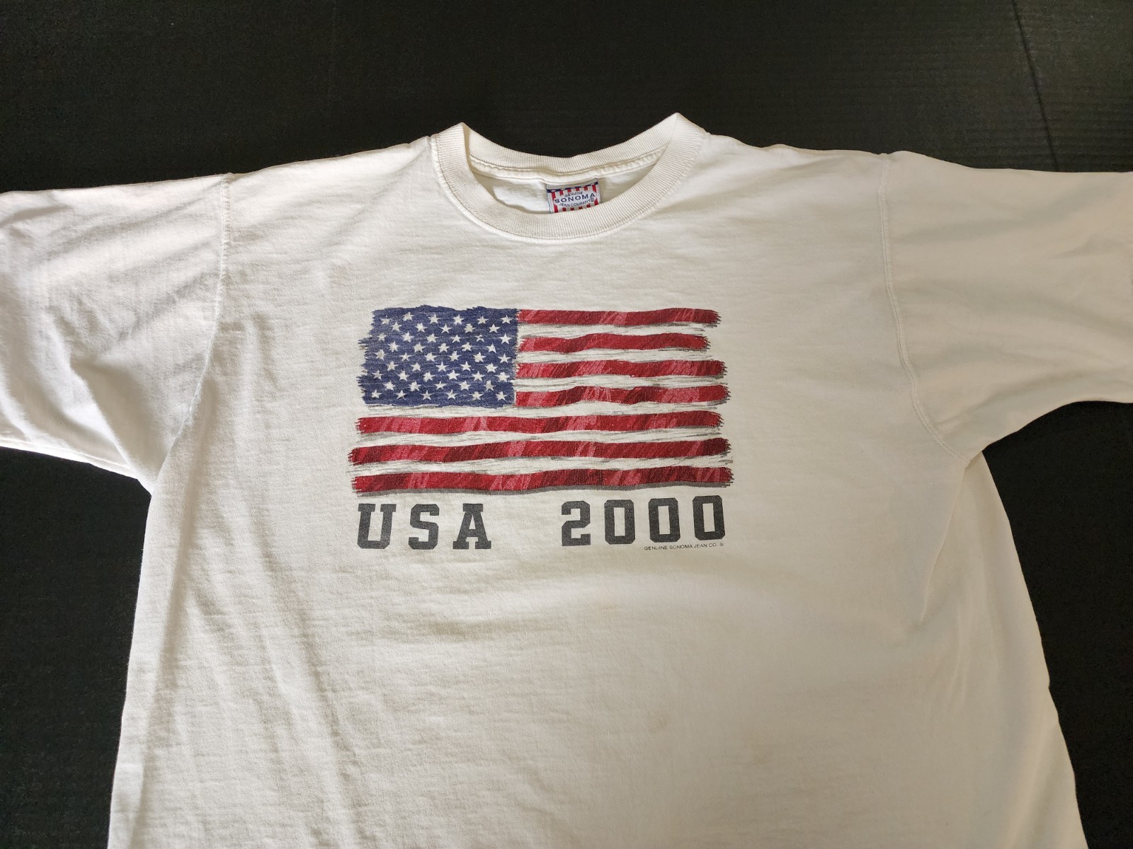 Vintage Y2K Year 2000 USA T-Shirt Mens XL Short Sleeve Cotton Graphic Americana