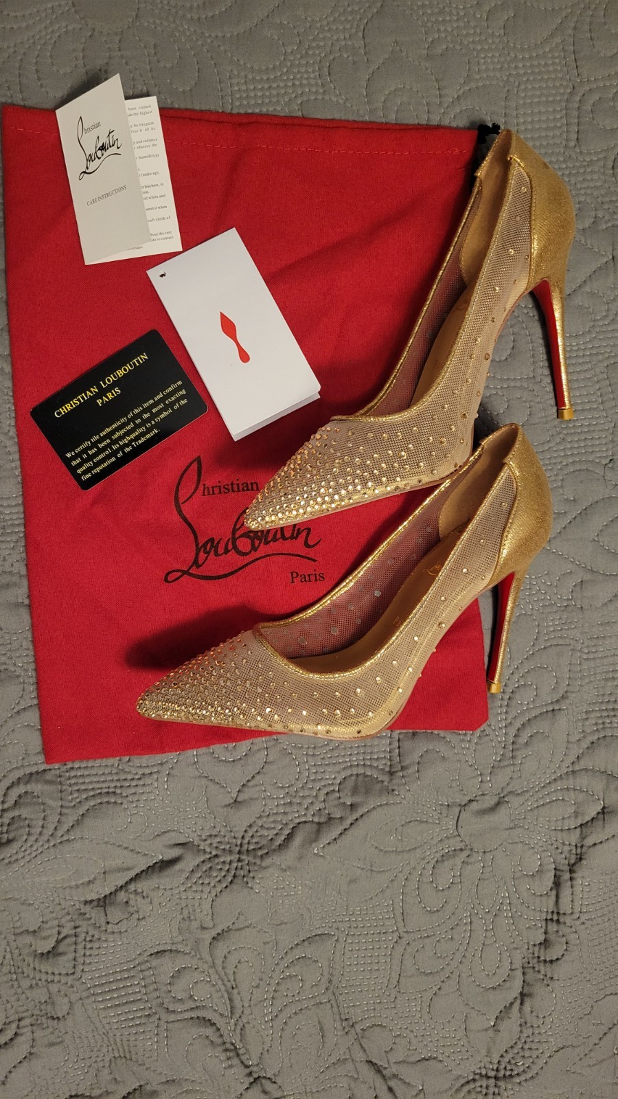 CHRISTIAN LOUBOUTIN Follies Strass Sheer Crystal And Glitter Pumps 37