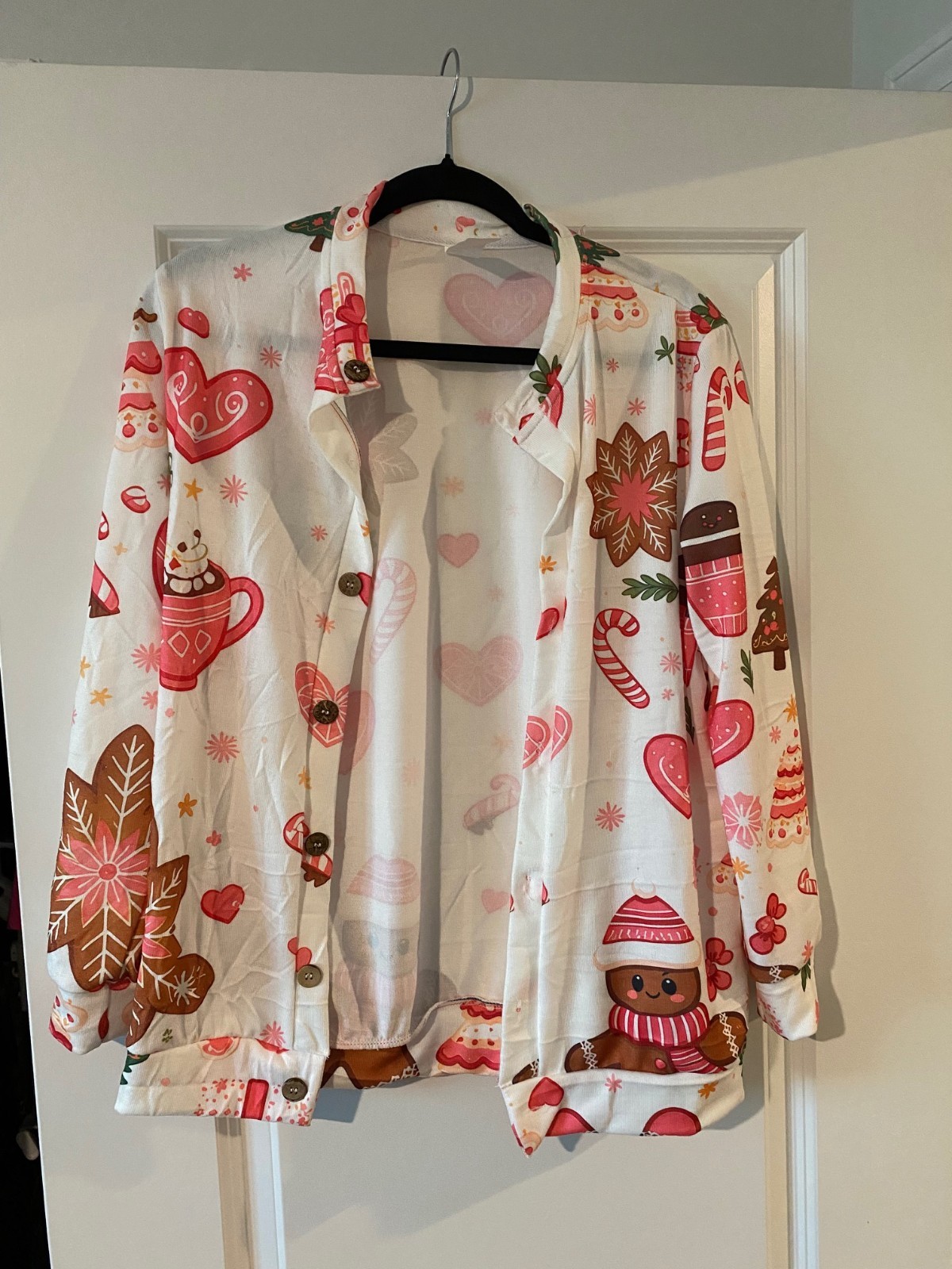 Women\'s festive fun themed long sleeved cardigan size L