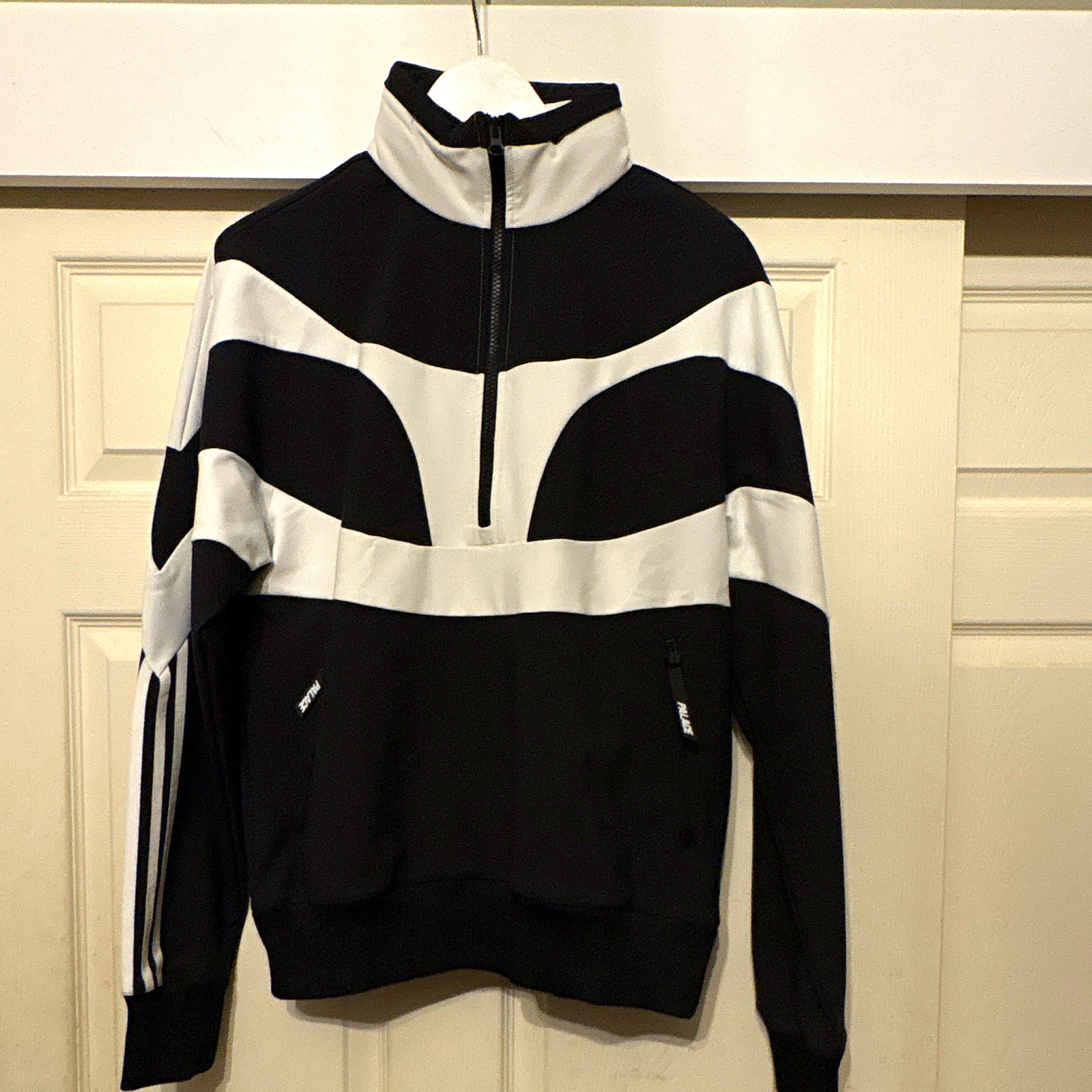Adidas x Palace Men’s S Black/White Colorblock 1/2 Zip Track Jacket AC2692