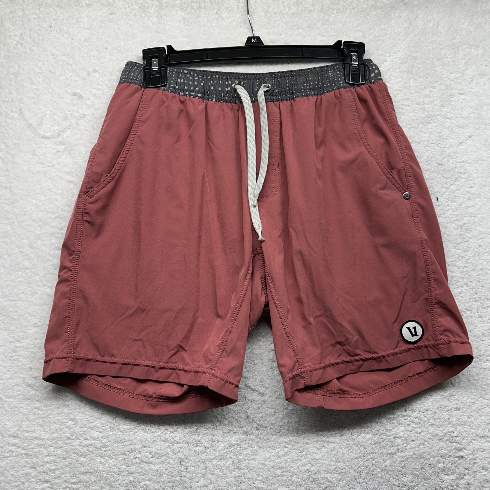 Vuori Mens Size S Red Kore Lined Drawstring Athletic Shorts (J11)
