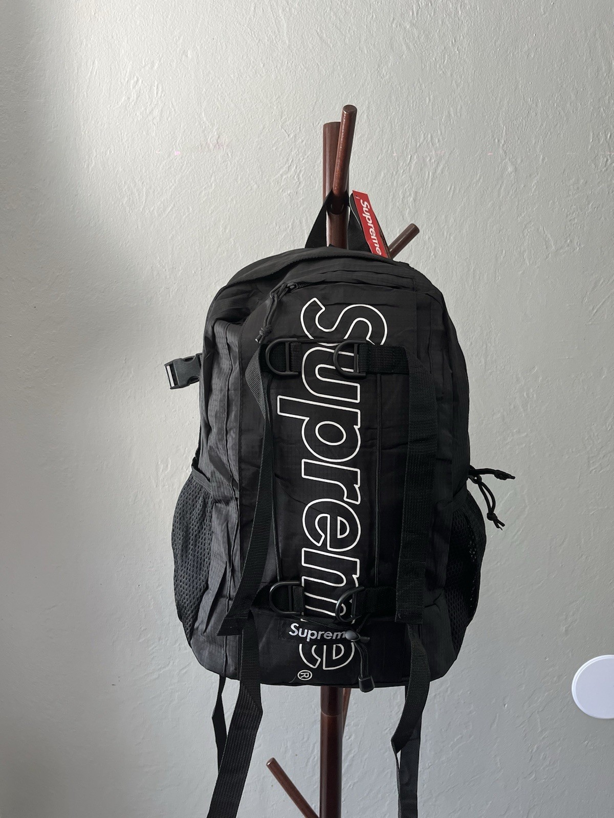 Supreme Black Backpack With Adjustable Straps 