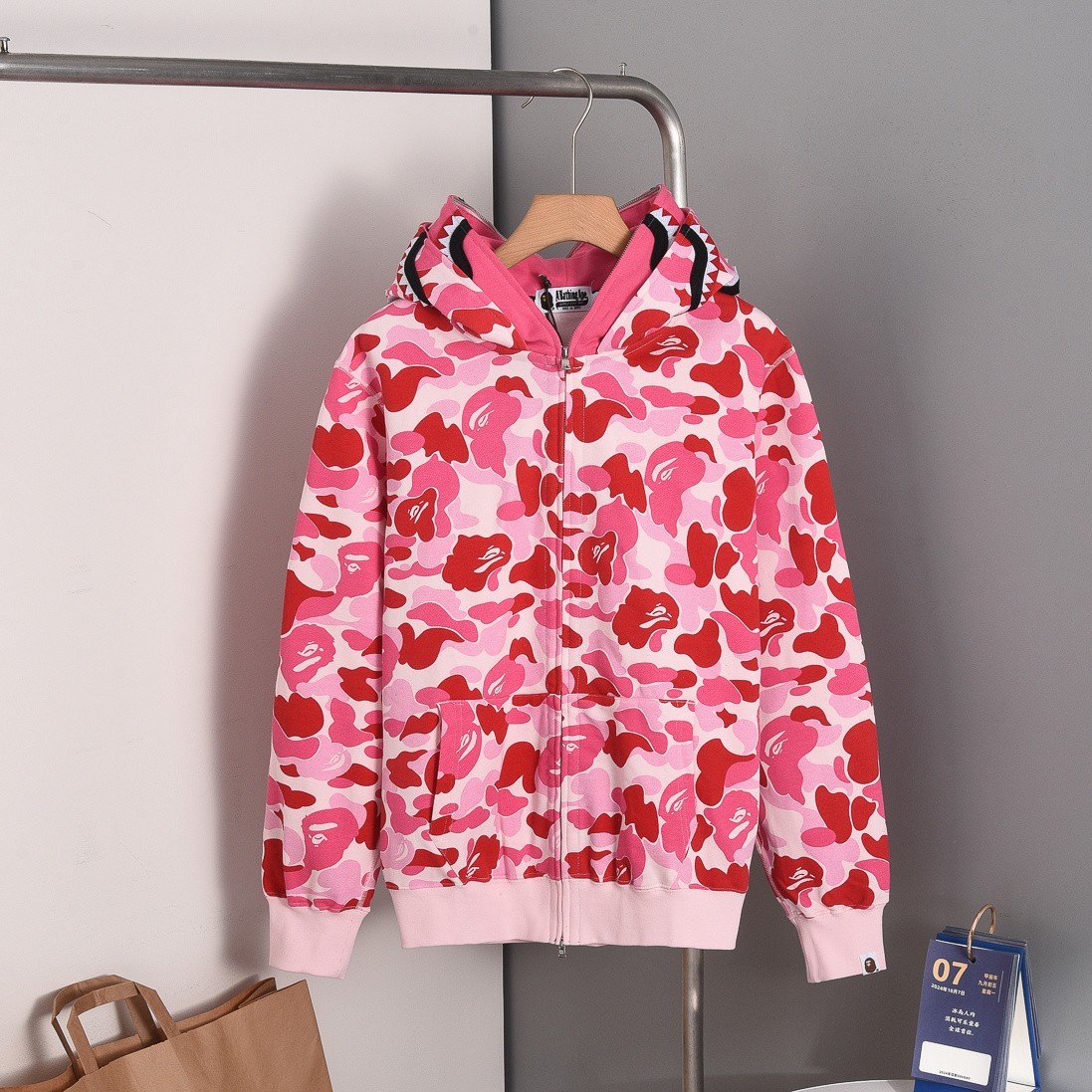 Pink & Red Mens Bape Hoodie. ( READ DESCRIPTION )