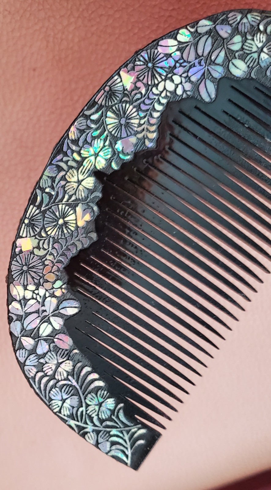 Vintage Traditional Japanese Kanzashi Hair Comb-Half Moon Kushi