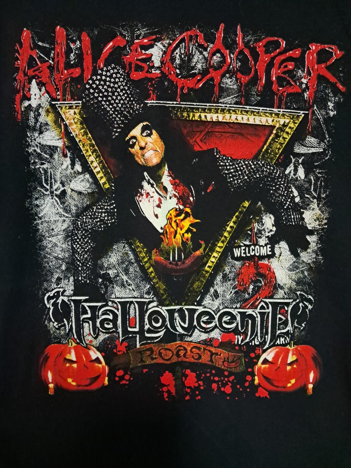 Alice Cooper Papa Roach Pop Evil Halloweenie Roast 2013 concert t shirt, Size M