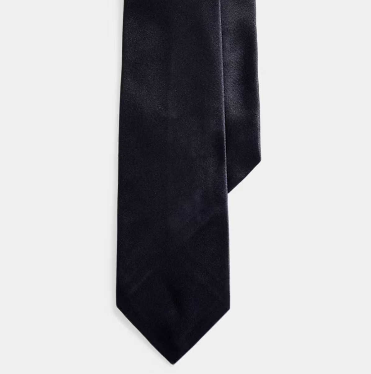 Polo Ralph Lauren Silk Satin Tie Hand Made In Italy Retail $235 - Dark Navy