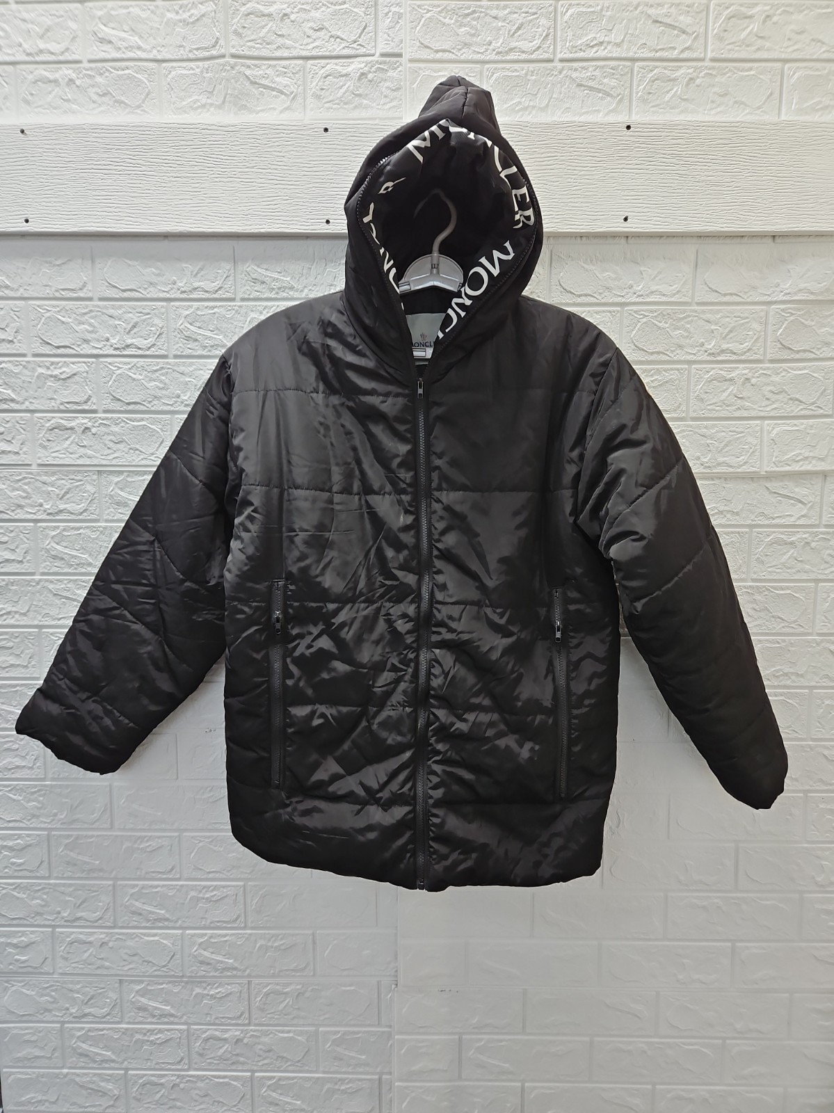 Pre-owned Moncler Men\'s Black Hooded Quilted Puffer Jacket Full Zip Sz 2XL