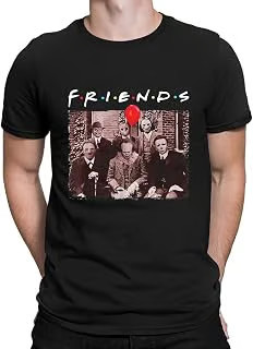 Horror Friends Halloween Shirts for Men Funny Scary Graphic Short Sleeve Fall Te
