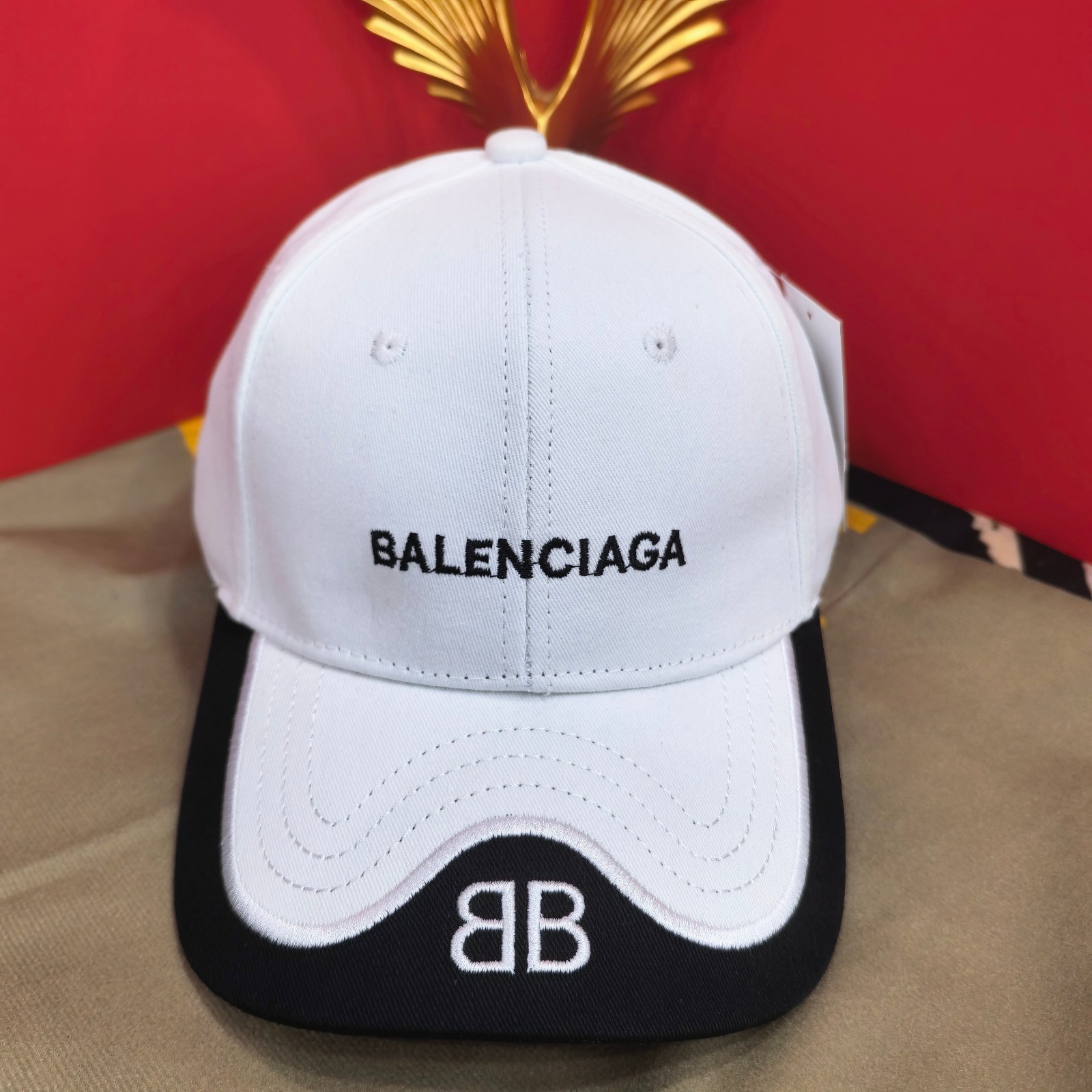 Balenciaga Outdoor White Baseball Cap Embroidered Letter Logo
