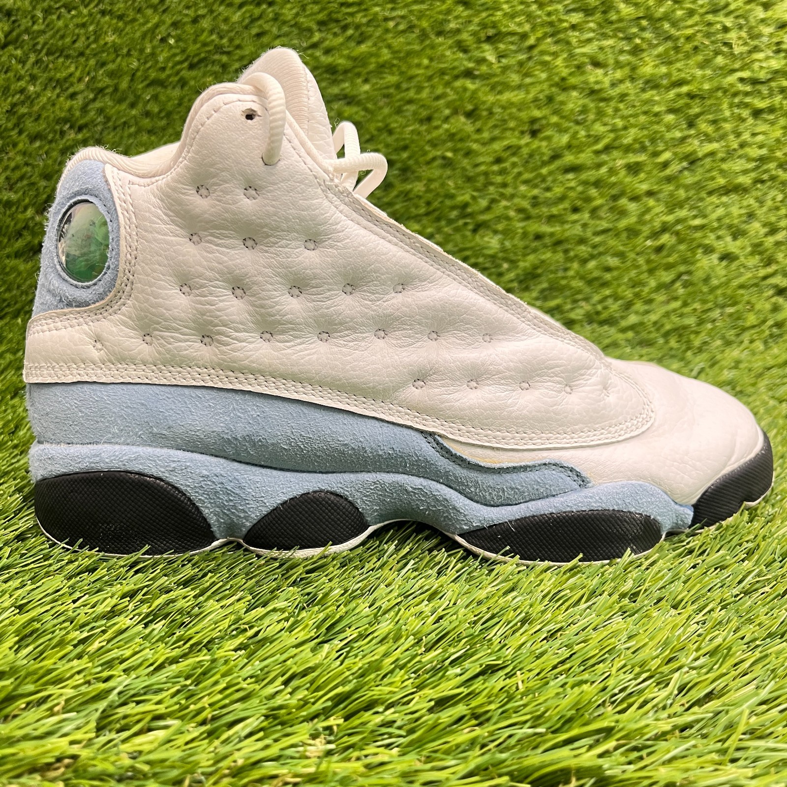 Nike Air Jordan 13 Retro Boys Size 6Y White Blue Athletic Leather Shoes Sneakers