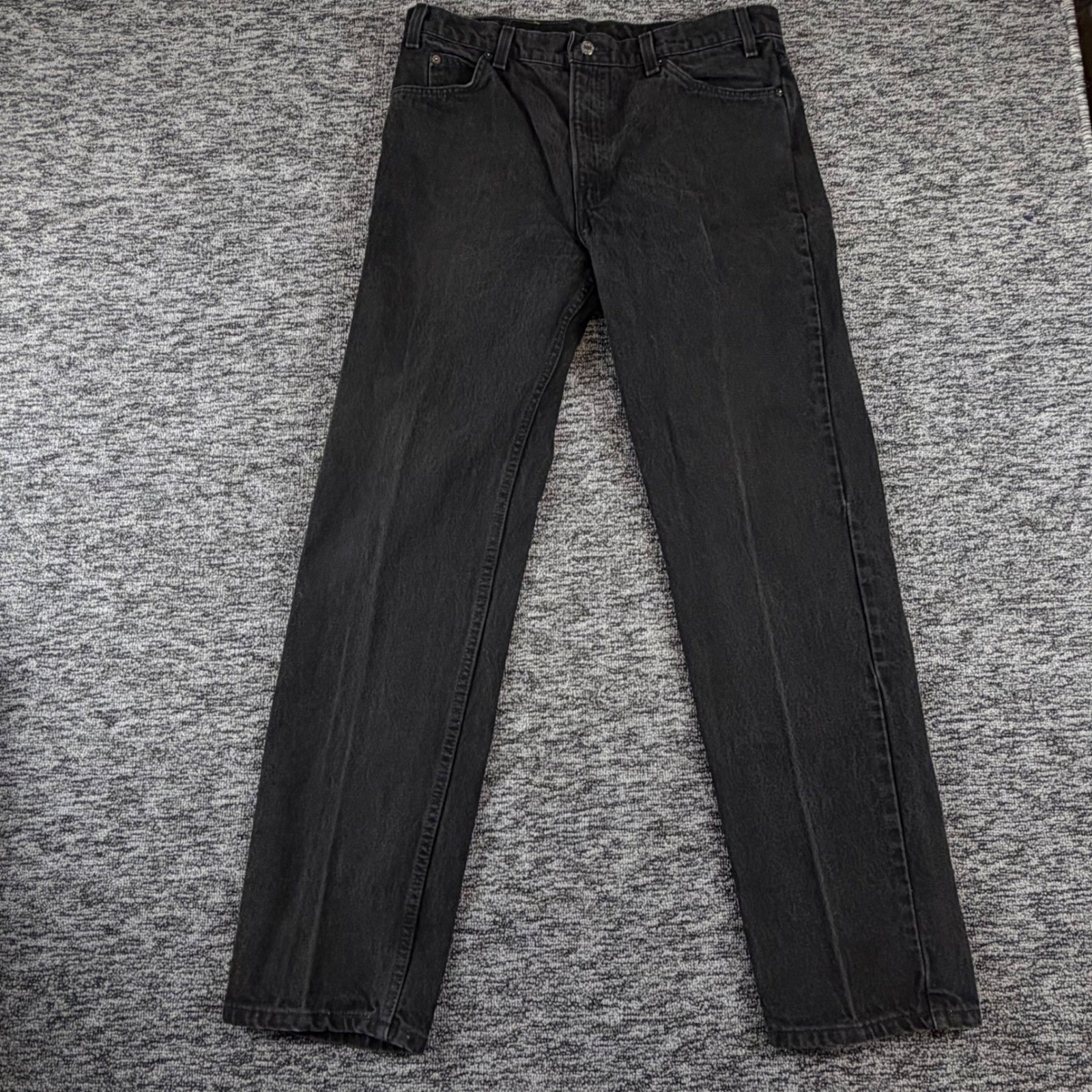 Vintage 1995 Levis 505 Jeans Mens 34x31 Black Orange Tab USA Made Straight Leg