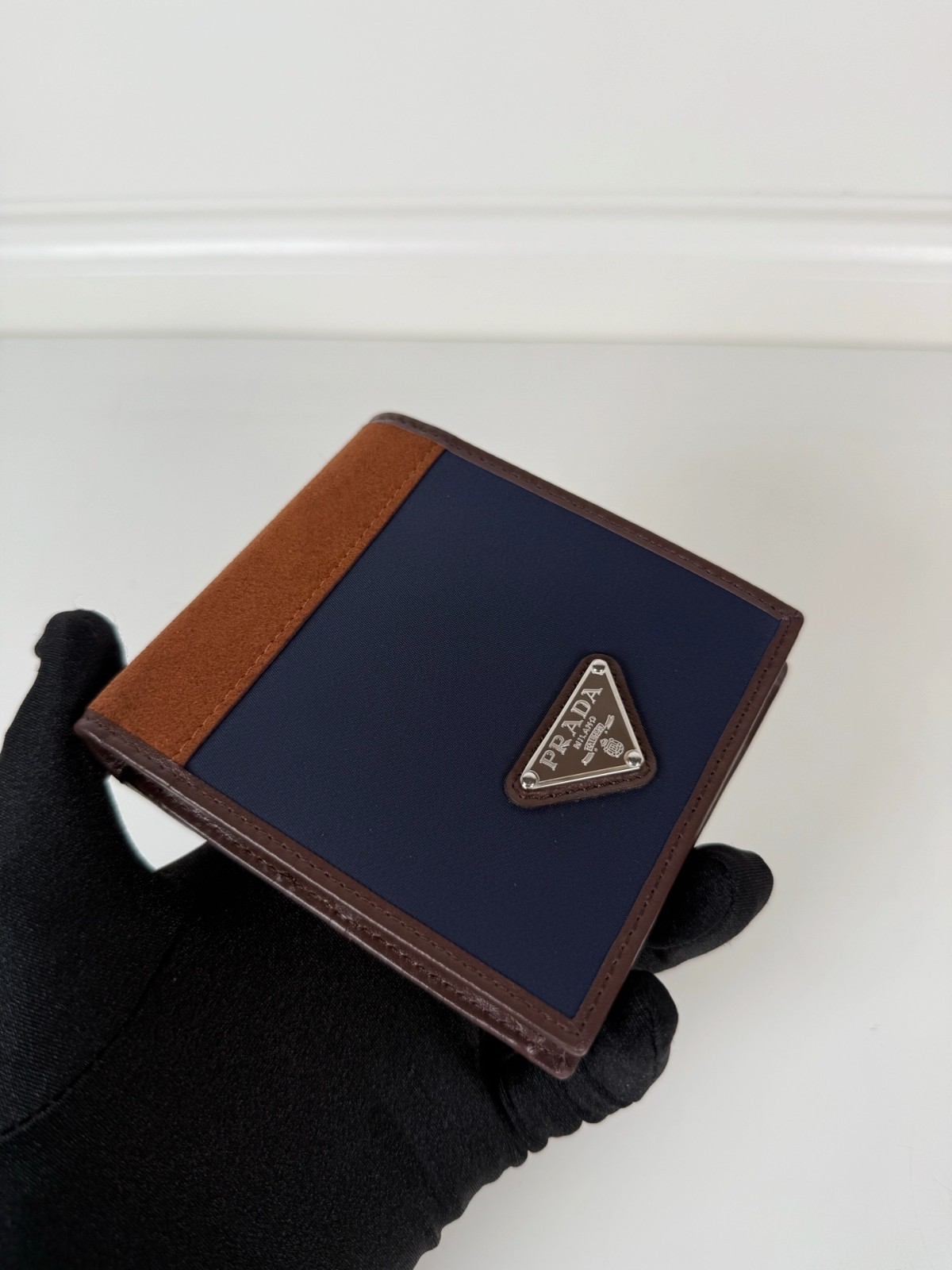 PRADA 2M0738 Saffiano Bifold Wallet Men\'s Baltico 11x9.5cm