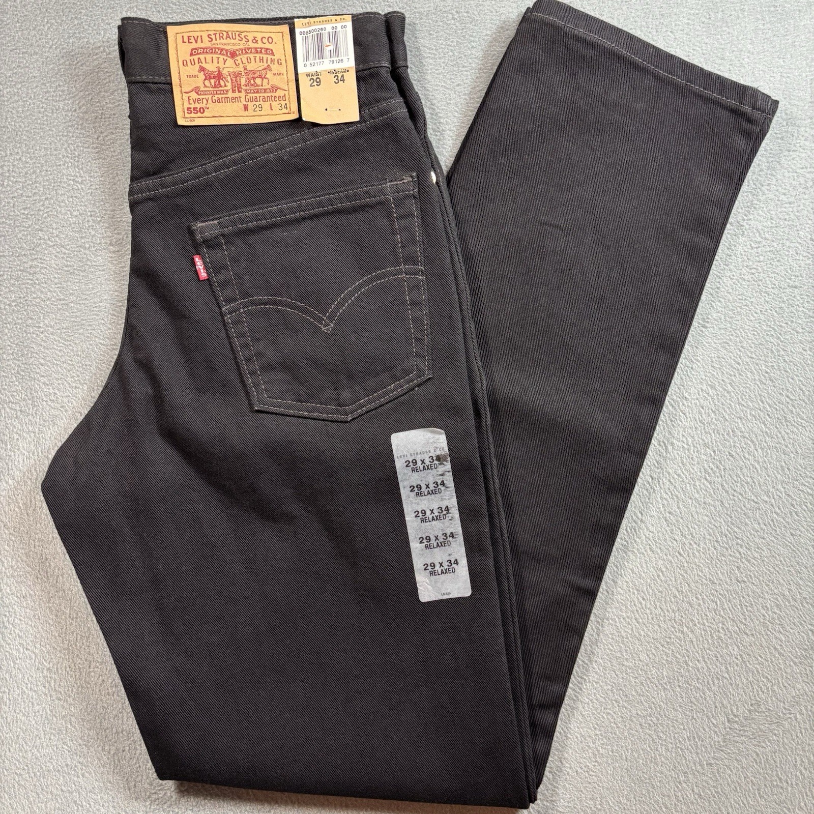 Vintage Levi’s 550 Black Jeans Made In USA Men\'s 29x34 Deadstock NWT Y2K 2000s