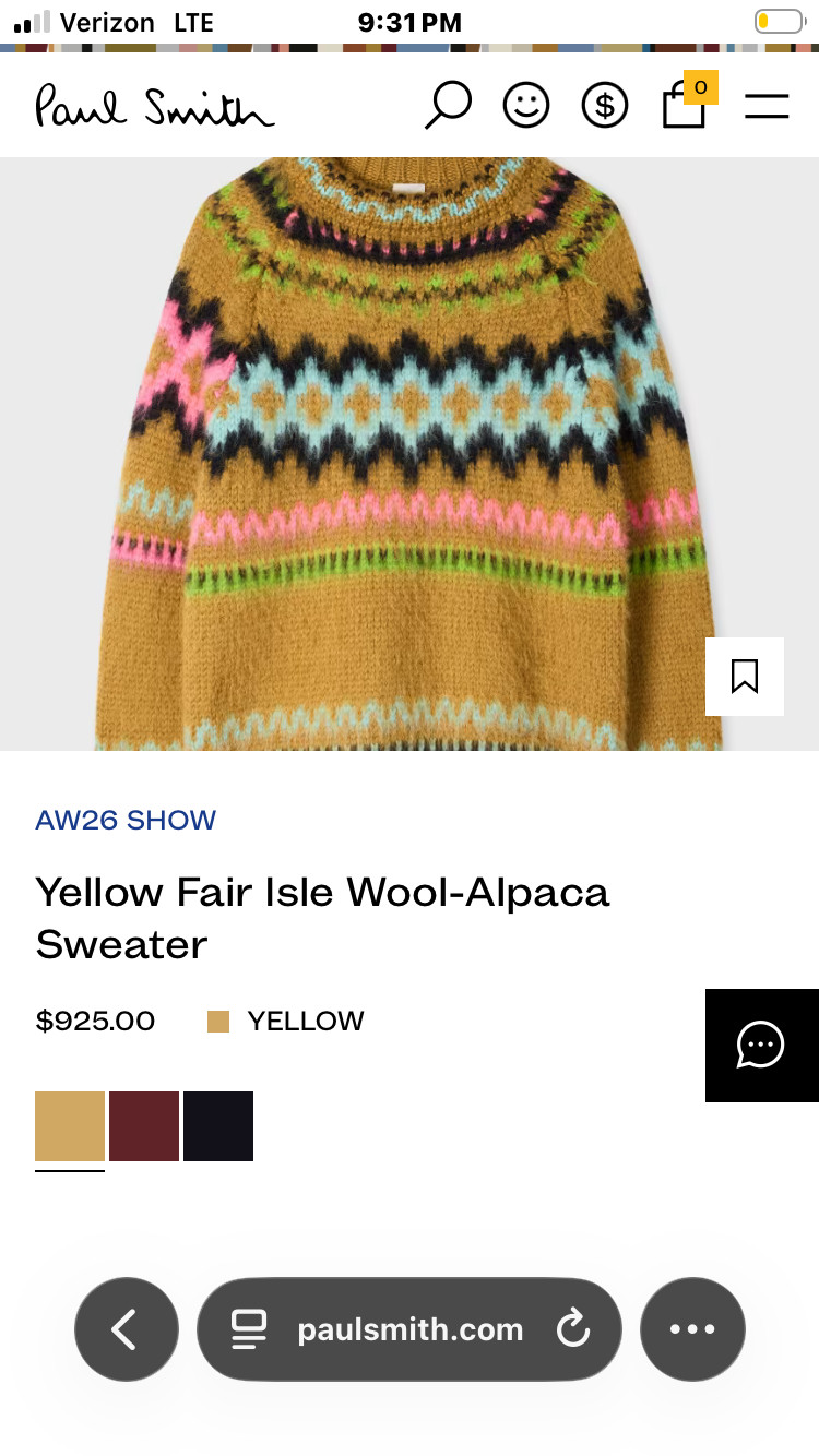 paul smith sweater women yellow alpaca