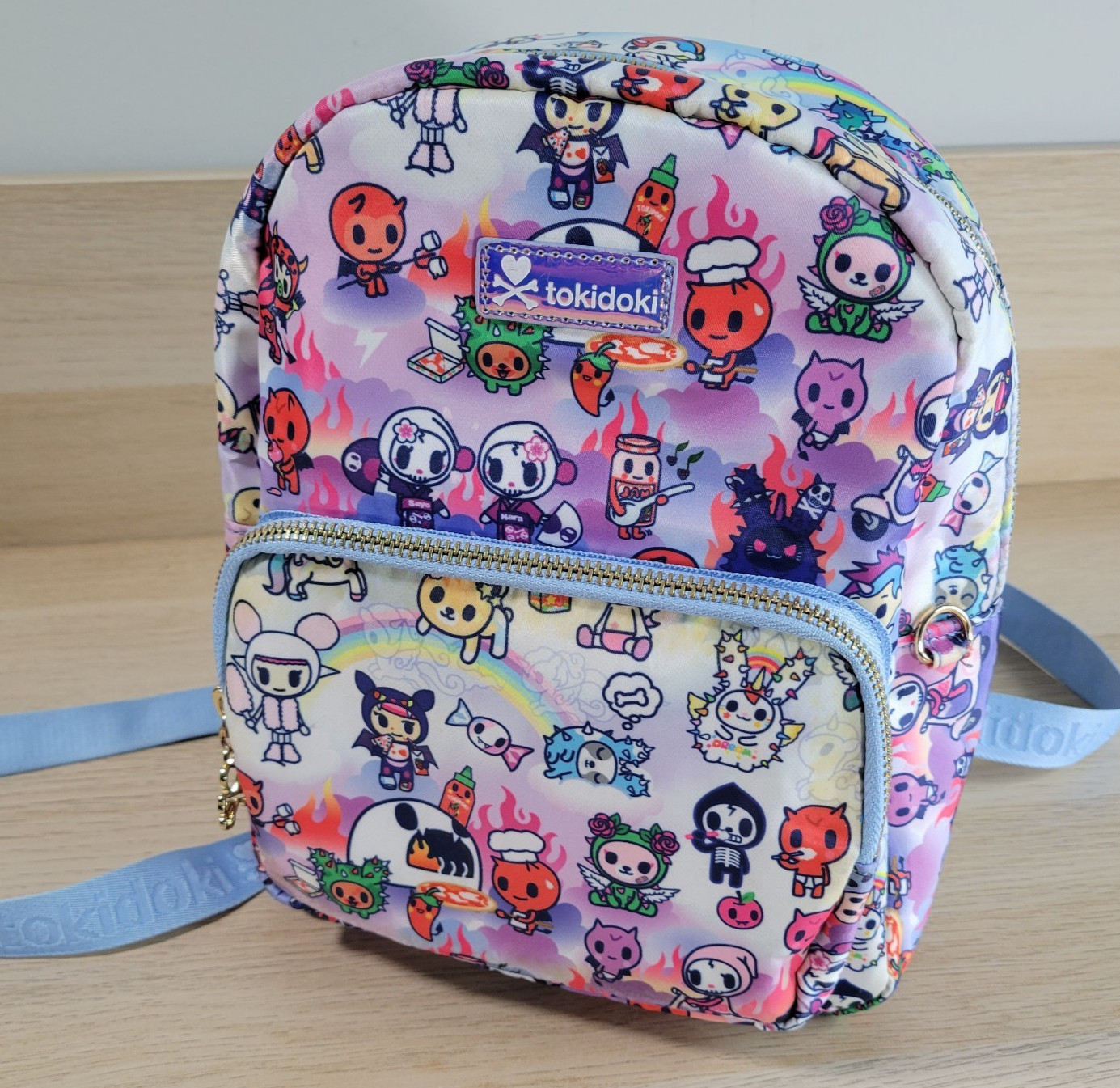 Tokidoki Naughty or Nice Mini Backpack Adjustable Strap Colorful Kawaii Day Pack