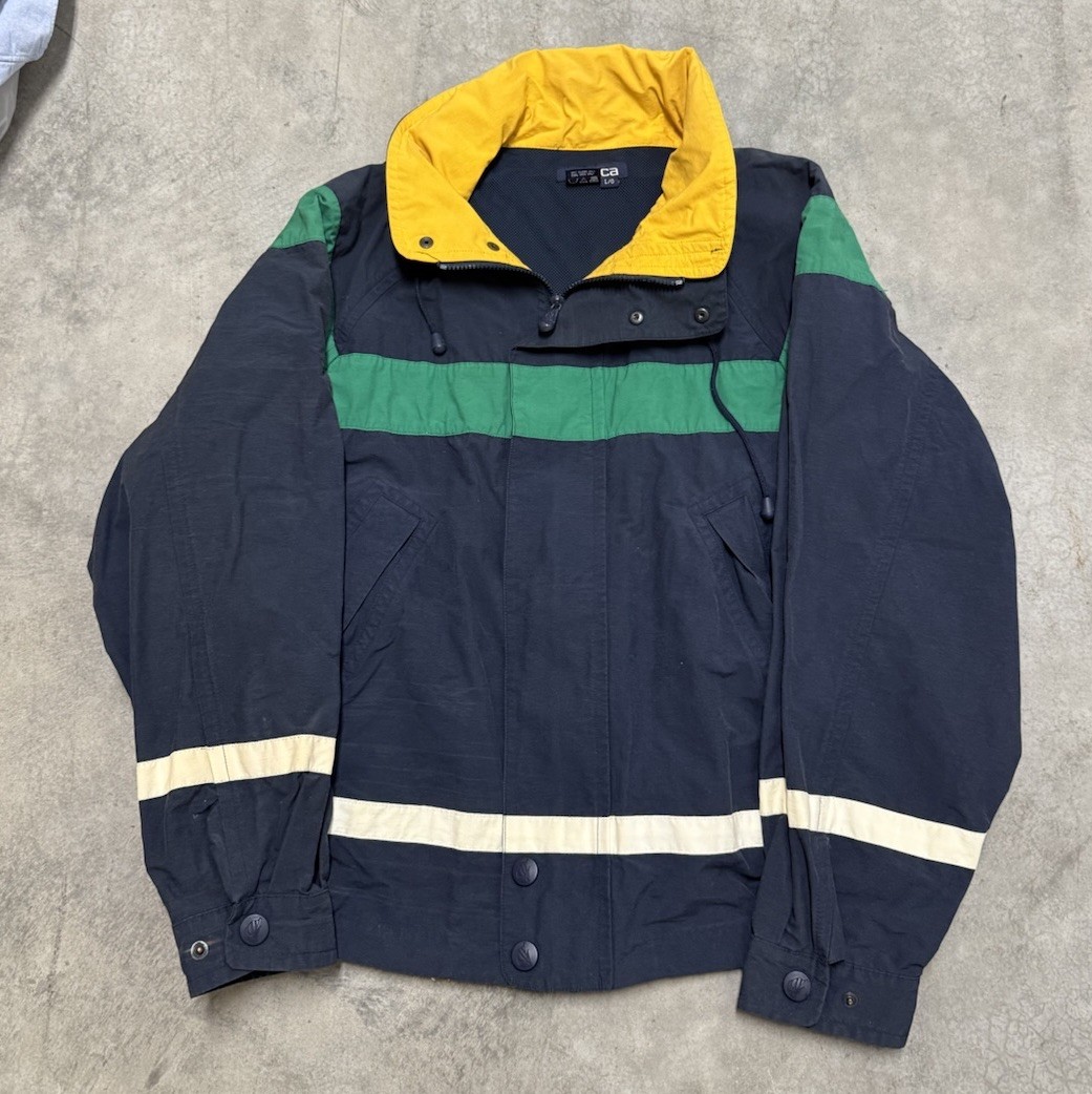 VTG 90s Nautica Competition Hooded Windbreaker Sailing Jacket Mens Large Blue
