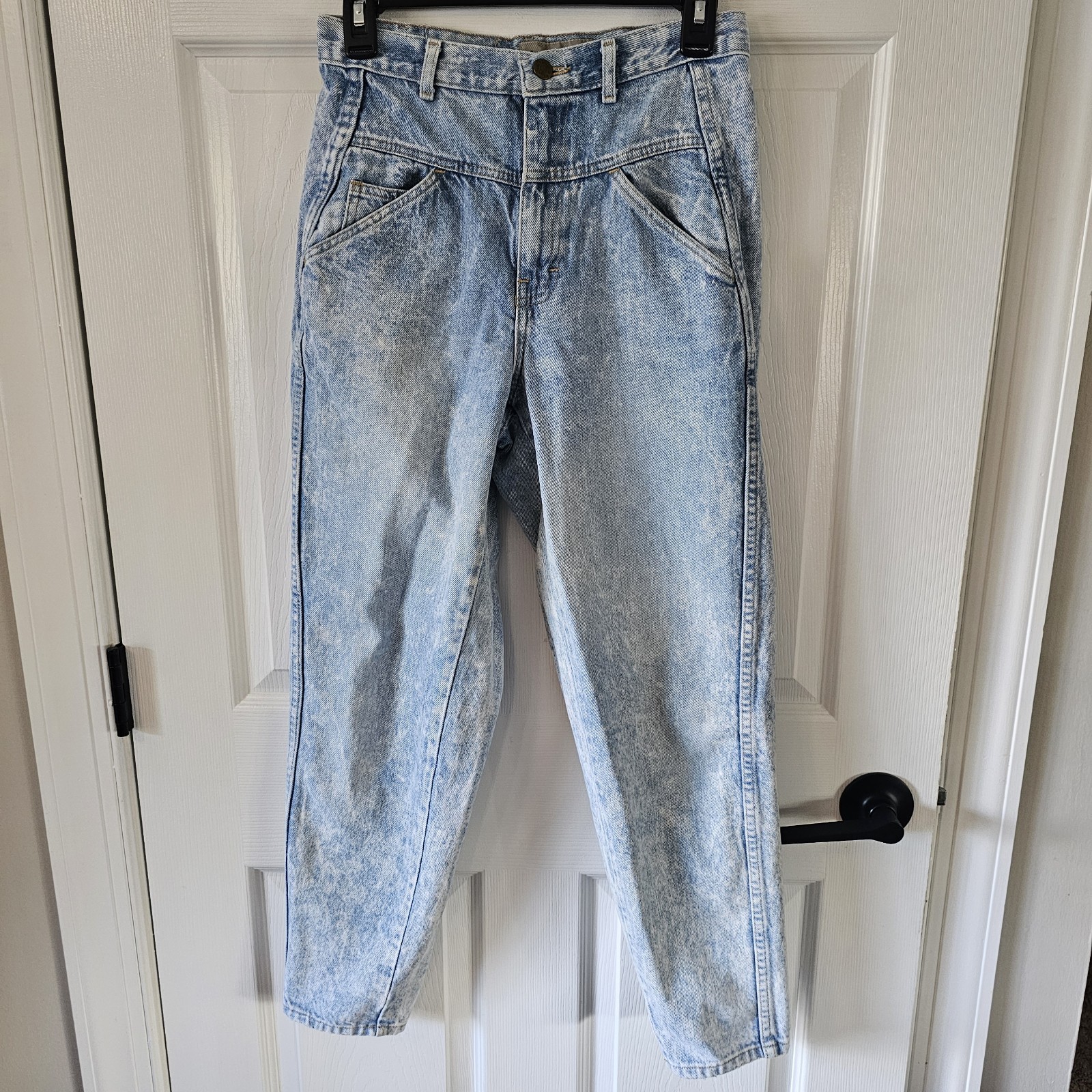 Vintage Bonjour Ultra-High Rise Acid Wash 80s Tapered Mom Jeans Size 8 EUC USA