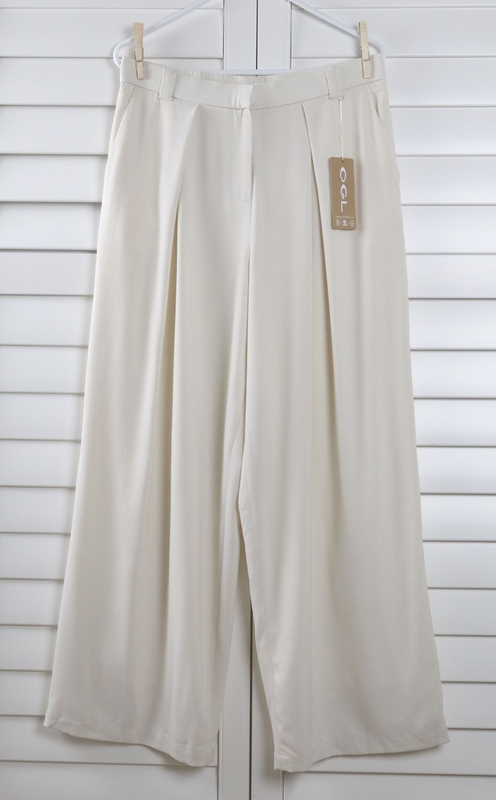 OGL Move NWT $79 Solid Ivory Fully Lined Dress Slacks Pants Size Large