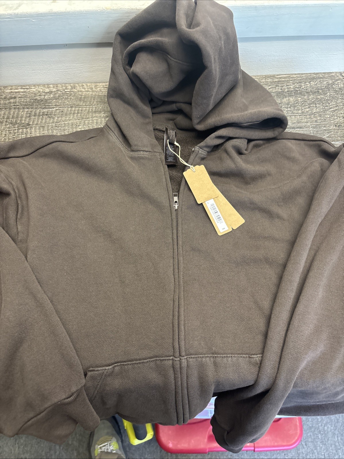 Skims French Terry Zip Up Hoodie TP-SCL-12070W Espresso Size Small NWT
