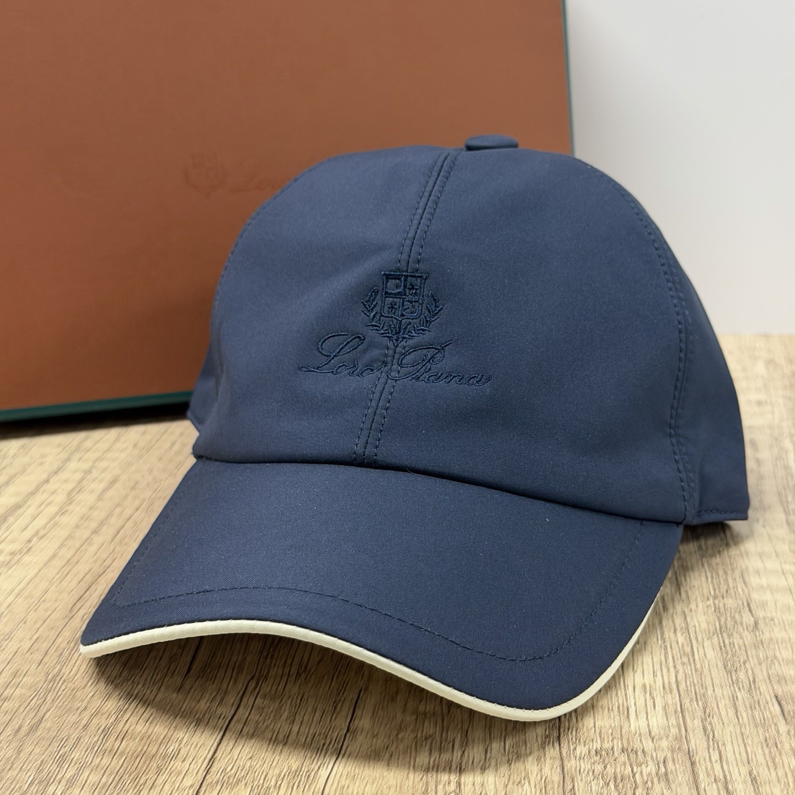 Loro Piana Hat Storm System Microfiber Baseball Cap Men’s Size Medium Navy Blue