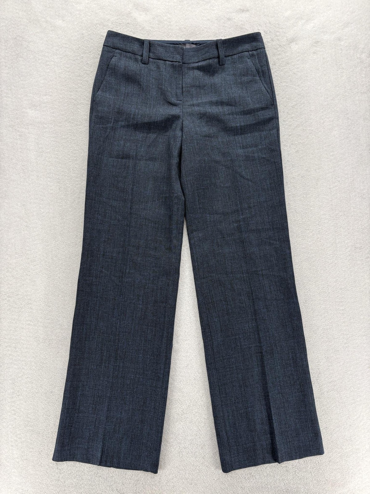 The Limited Modern Trouser Dress Pants Womens 4 Blue Twill Straight Leg Career