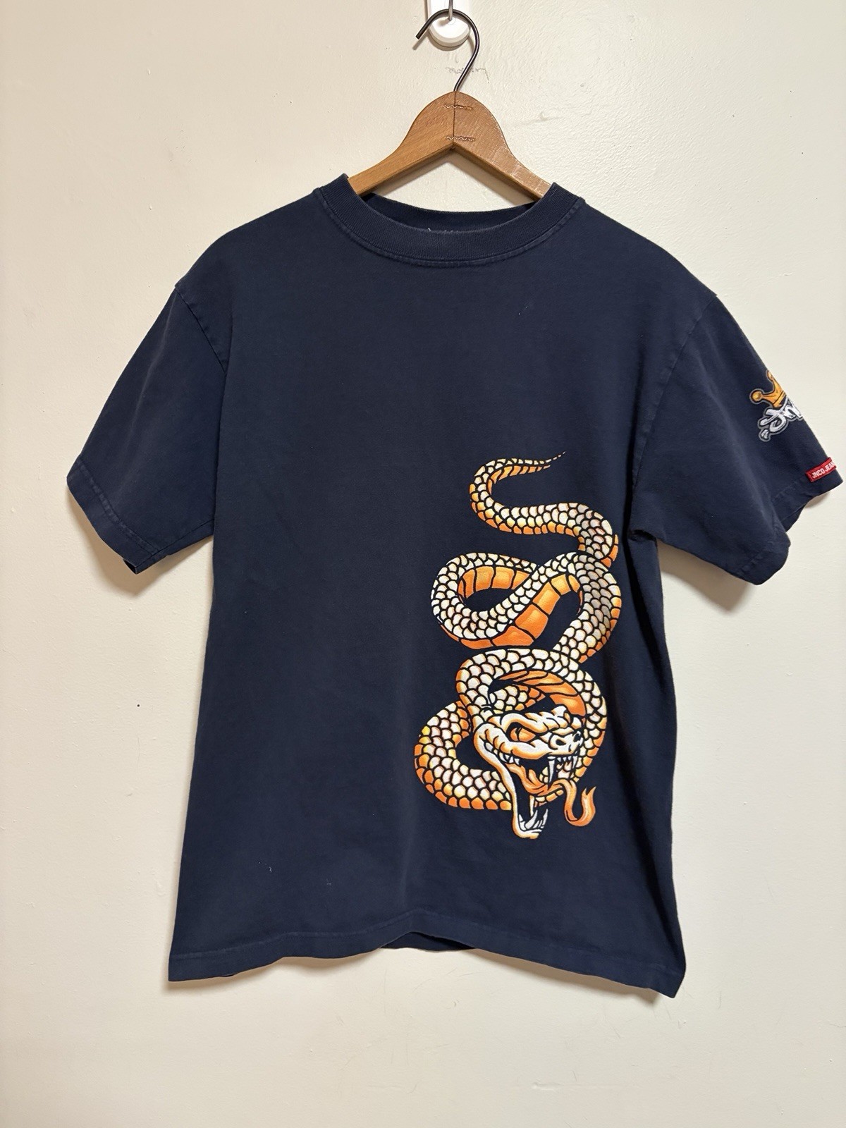 Vintage 90s JNCO Jeans Double Sided Snake Viper T Shirt Size Medium Y2K Skate