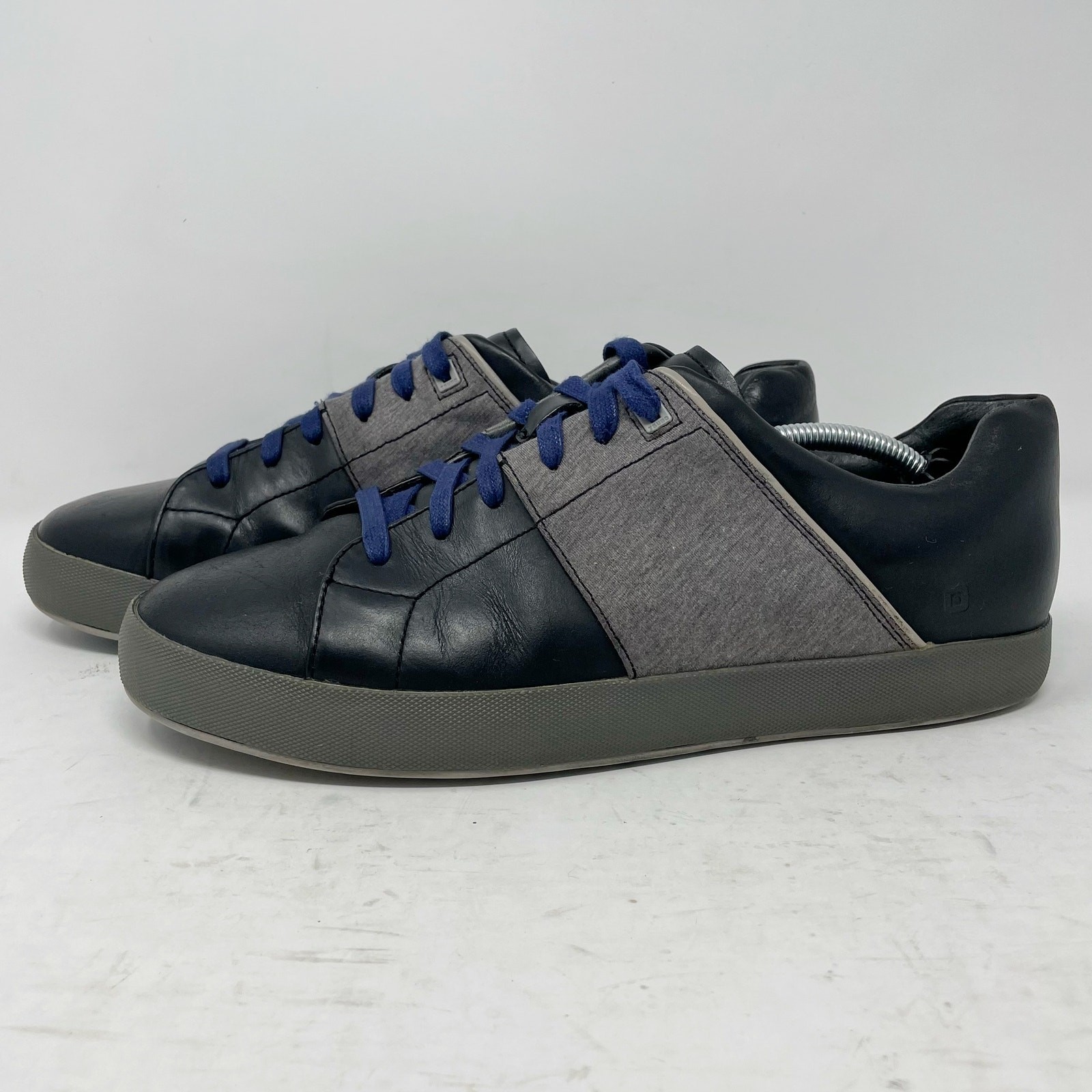 Tsubo Aratus Black Leather & Fabric Lace Up Sneakers Mens Size 8