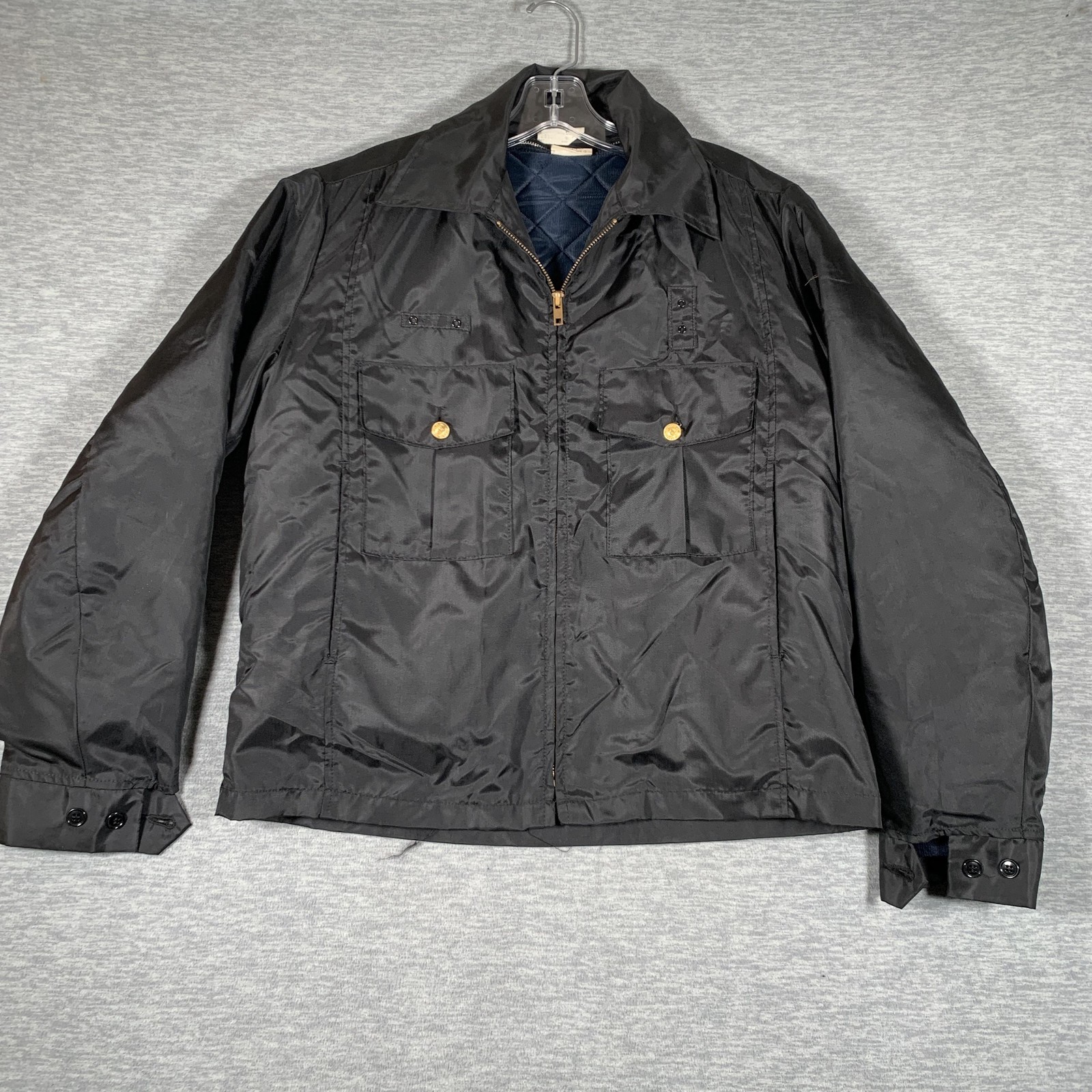 Vintage Horace Small Jacket Mens 42 Black Chill Chaser Nylon Workwear Insulated