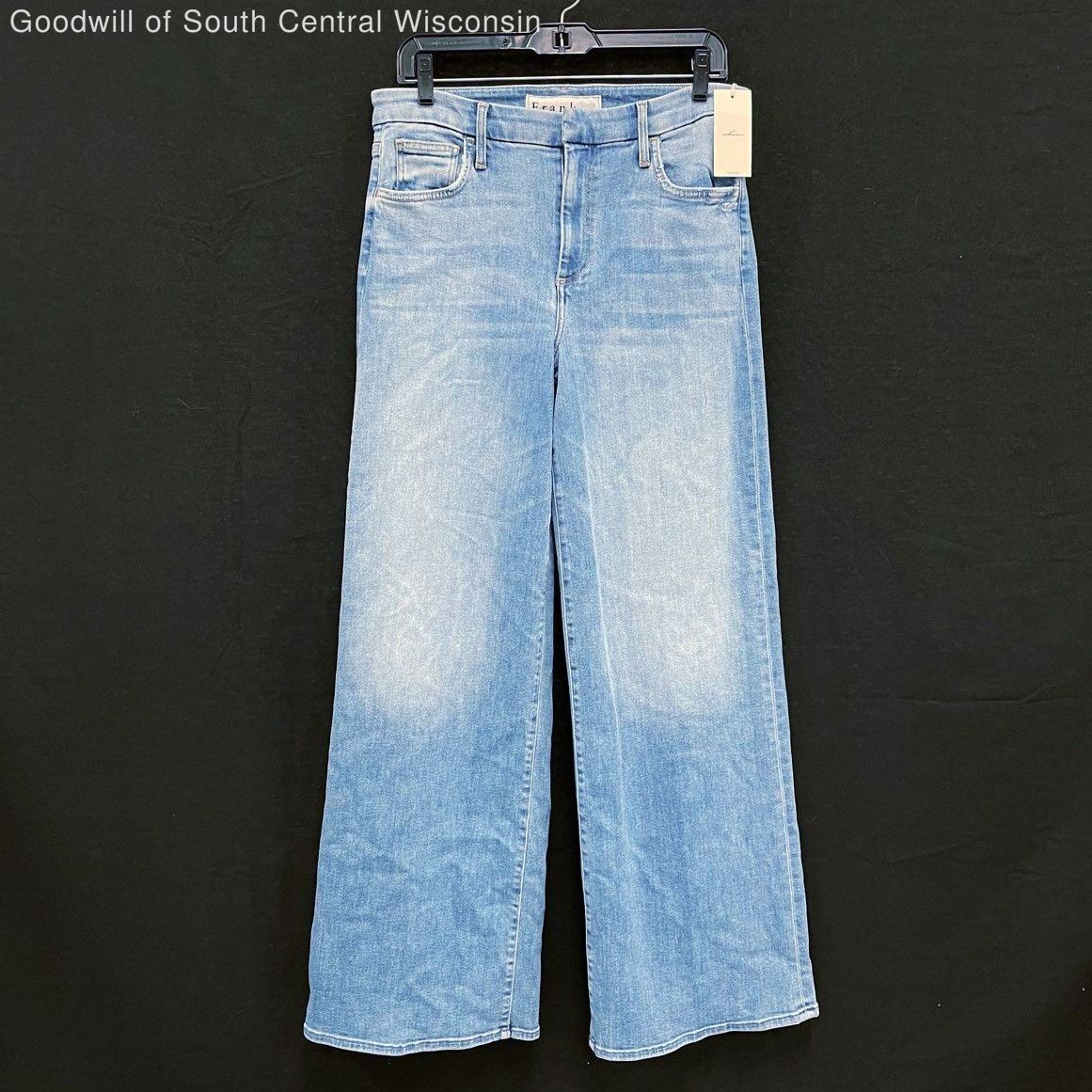 NWT Wmns Frank & Eileen Light Blue Wide Leg Long Gaucho Jeans Sz 29 MSRP$328