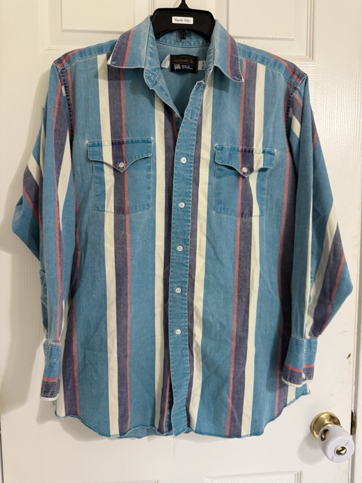 Panhandle Slim Vintage Western Brushpopper Shirt 16.5-35 Large
