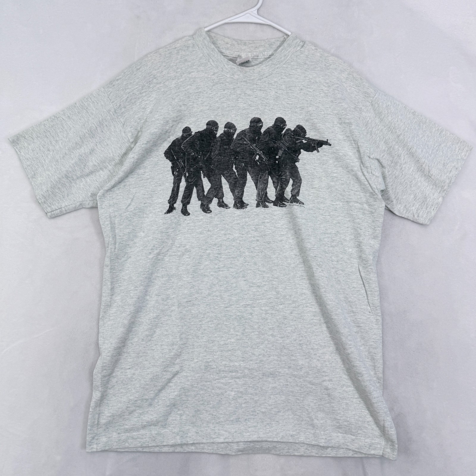 Vintage Dick Kramer T Shirt Mens XL Grayt Swat Tacticle Team Graphic 90s USA