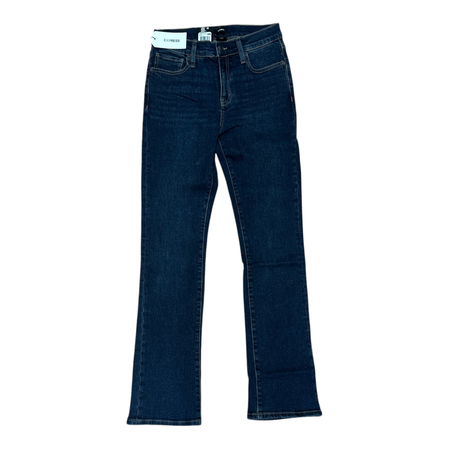 Express Women\'s Mid-Rise Comfy Stretch Bootcut 5 Pocket Jean (Medium Wash, 8)
