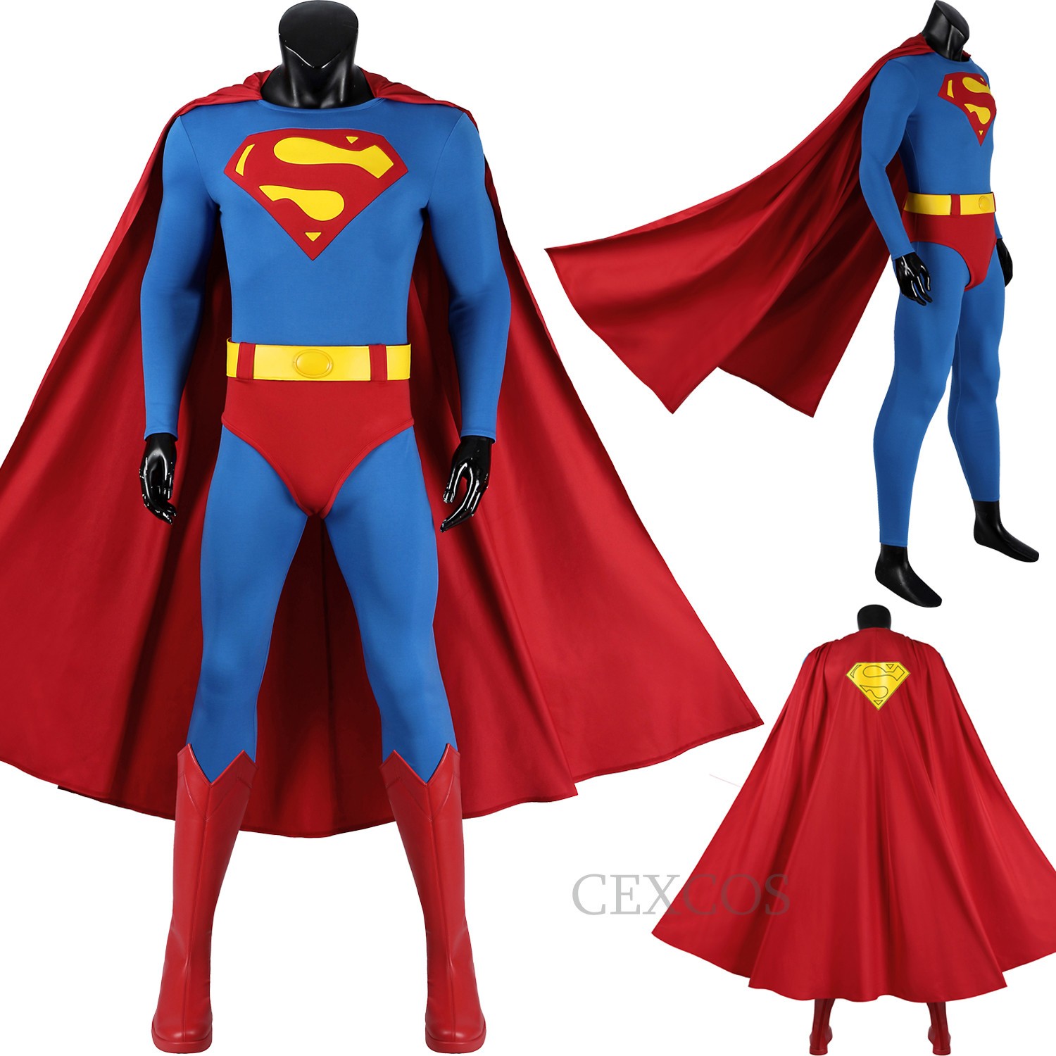 Christopher Reeve Costume 1978 Cosplay Costume Halloween Outfit Superhero Suit