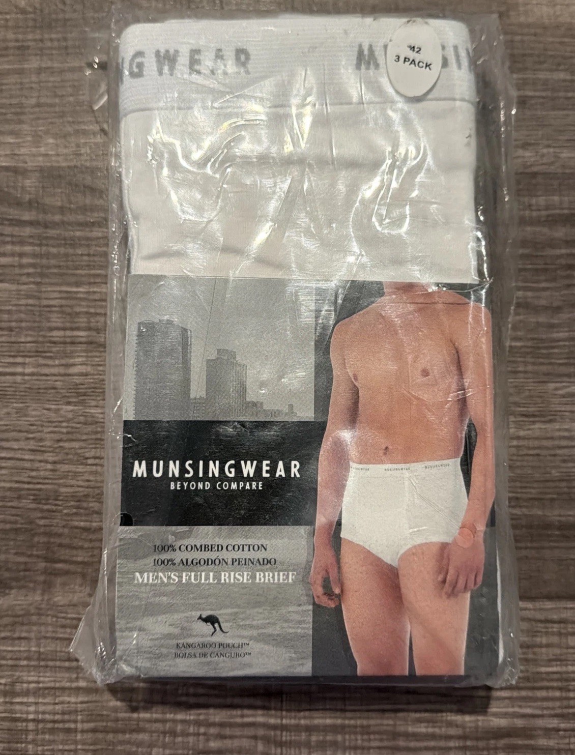 Munsingwear 3pk Full Rise Kangaroo Pouch Brief Underwear 42 White Discontinued