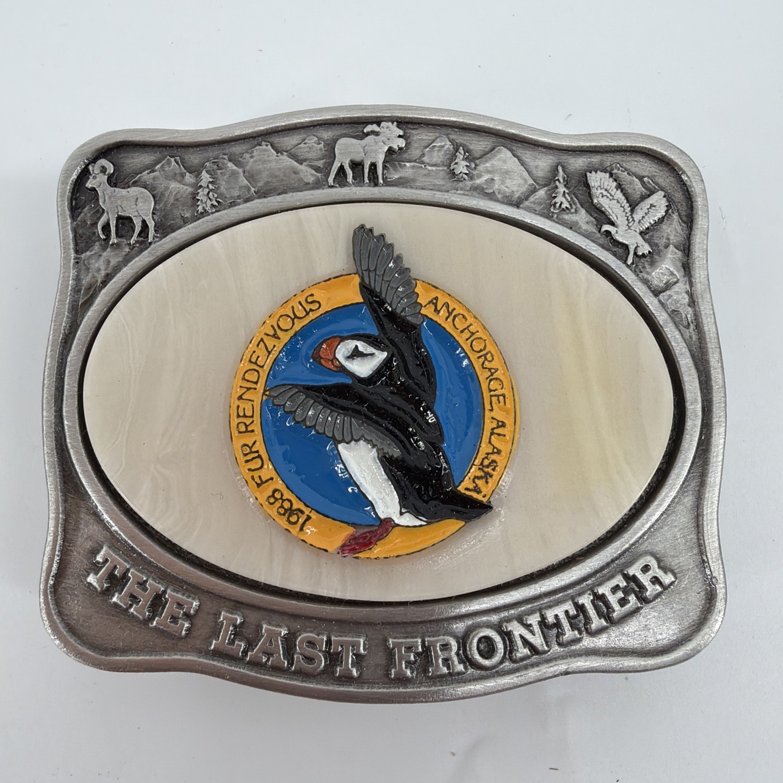 Vintage 1988 Alaskan Fur Rendezvous Belt Buckle