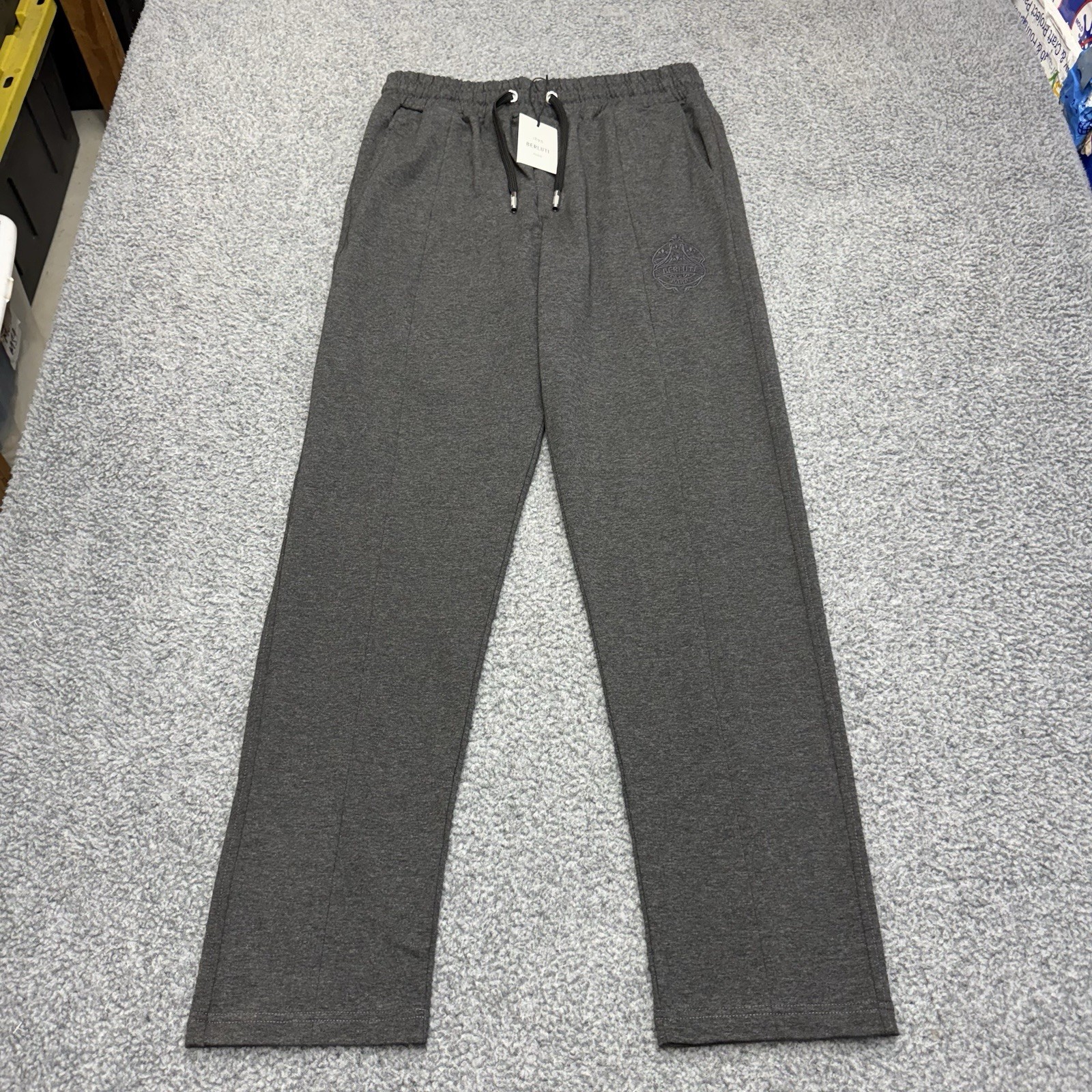 1895 Berluti Paris Jogger Pants Mens Large Fleece Drawstring Sweatpants  G1N