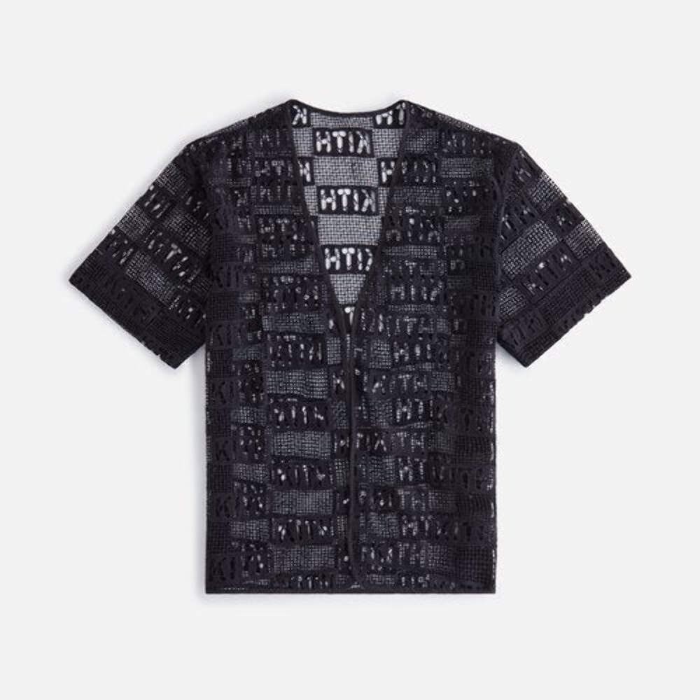 KITH Women\'s Jace Logo Lace Baseball Shirt - BLACK SMALL (MSRP: $210)