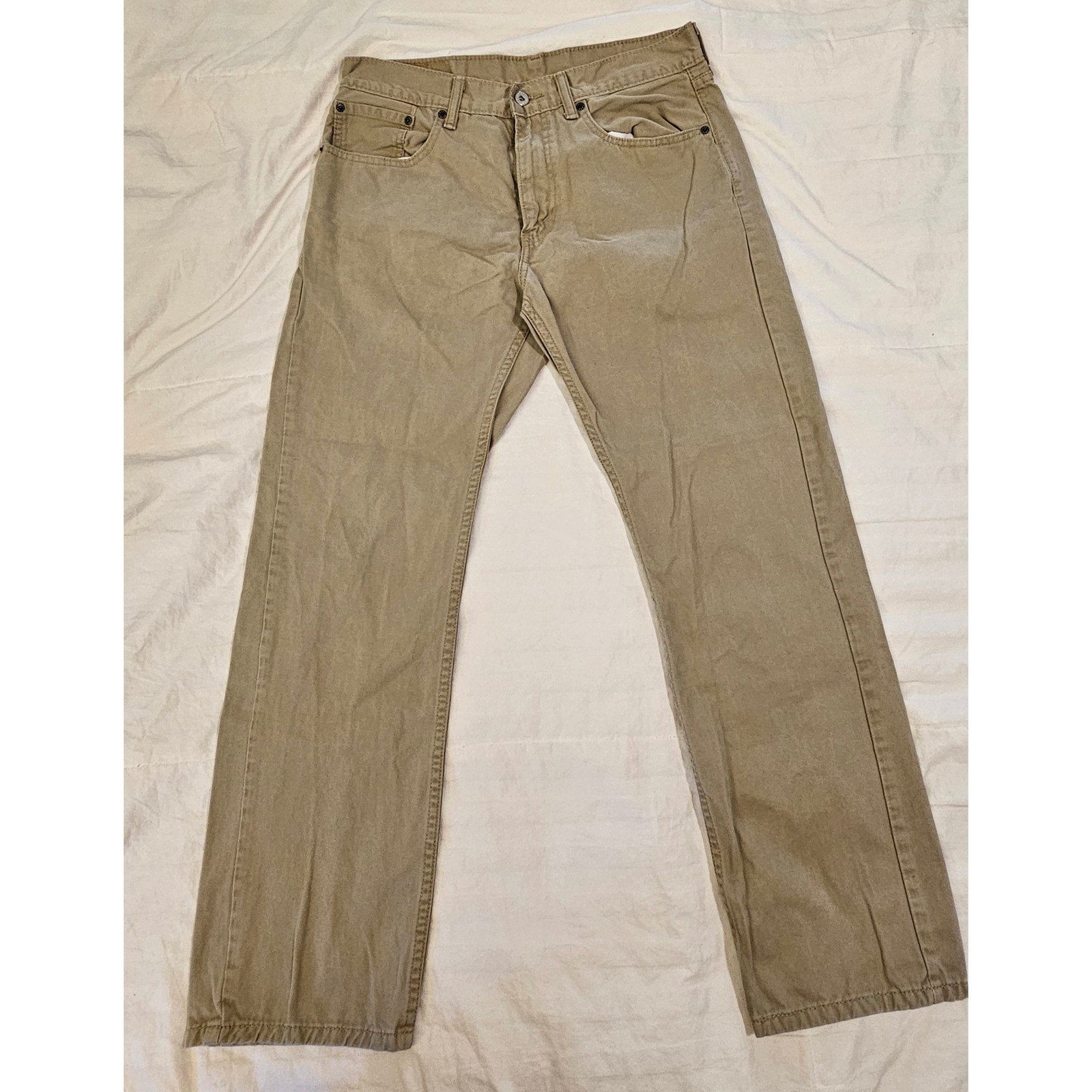 Levi\'s 505 Regular Fit Jeans Mens 33x30 Khaki Tan Straight Leg Pants