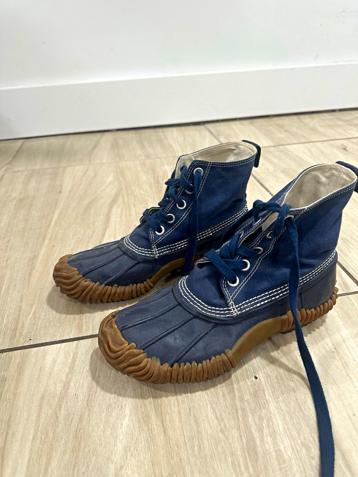Junya Watanabe MAN Comme des Garçons Navy Canvas Duck Boots – Size S