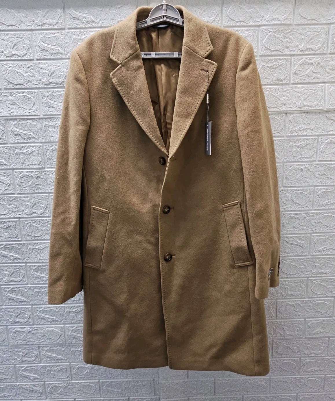 New Michael Kors Mens Classic Fit Luxury Wool Cashmere Blend Overcoat Size 40L