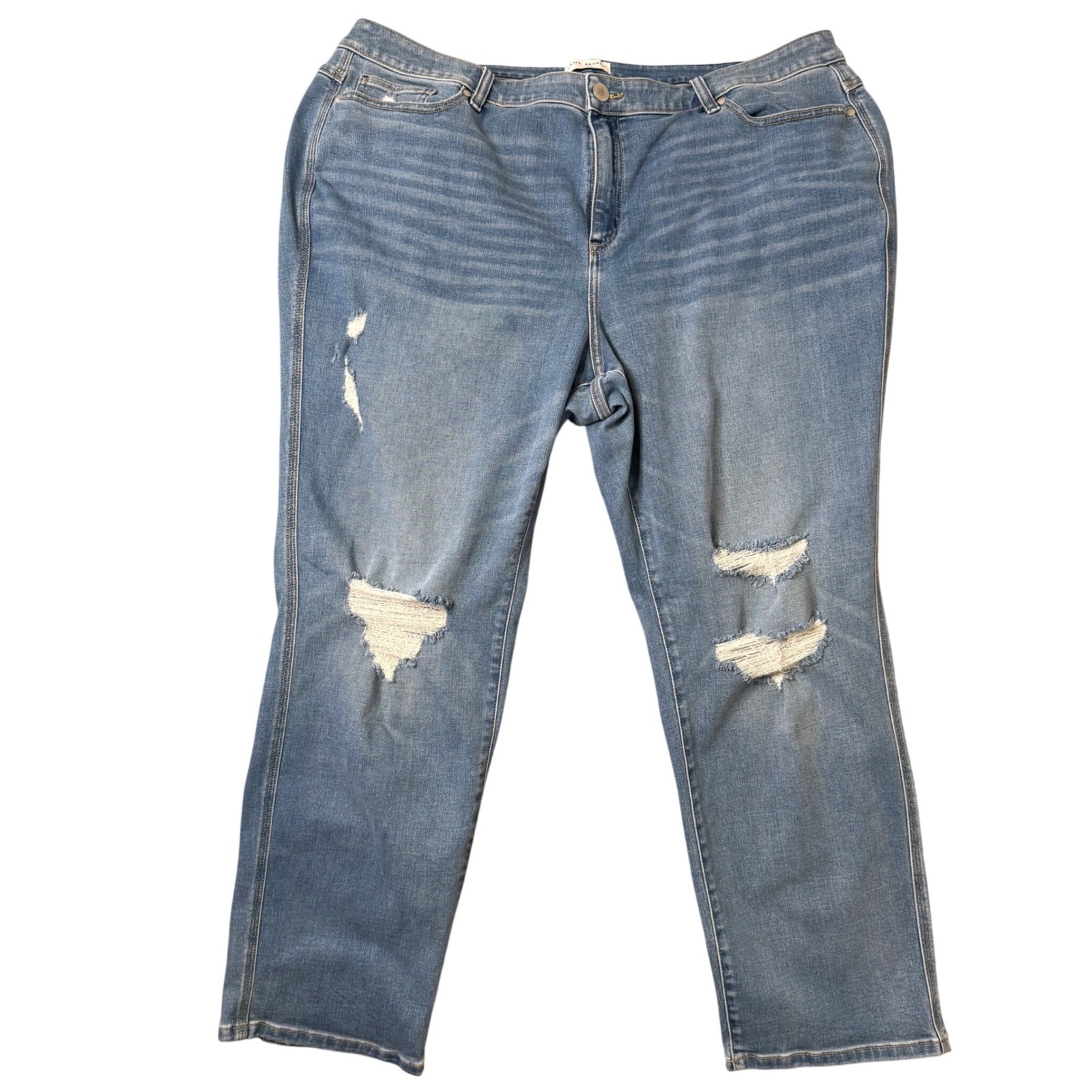 Lane Bryant Flex Magic Waistband Distressed Jeans Plus Size 26 Mid Rise Blue