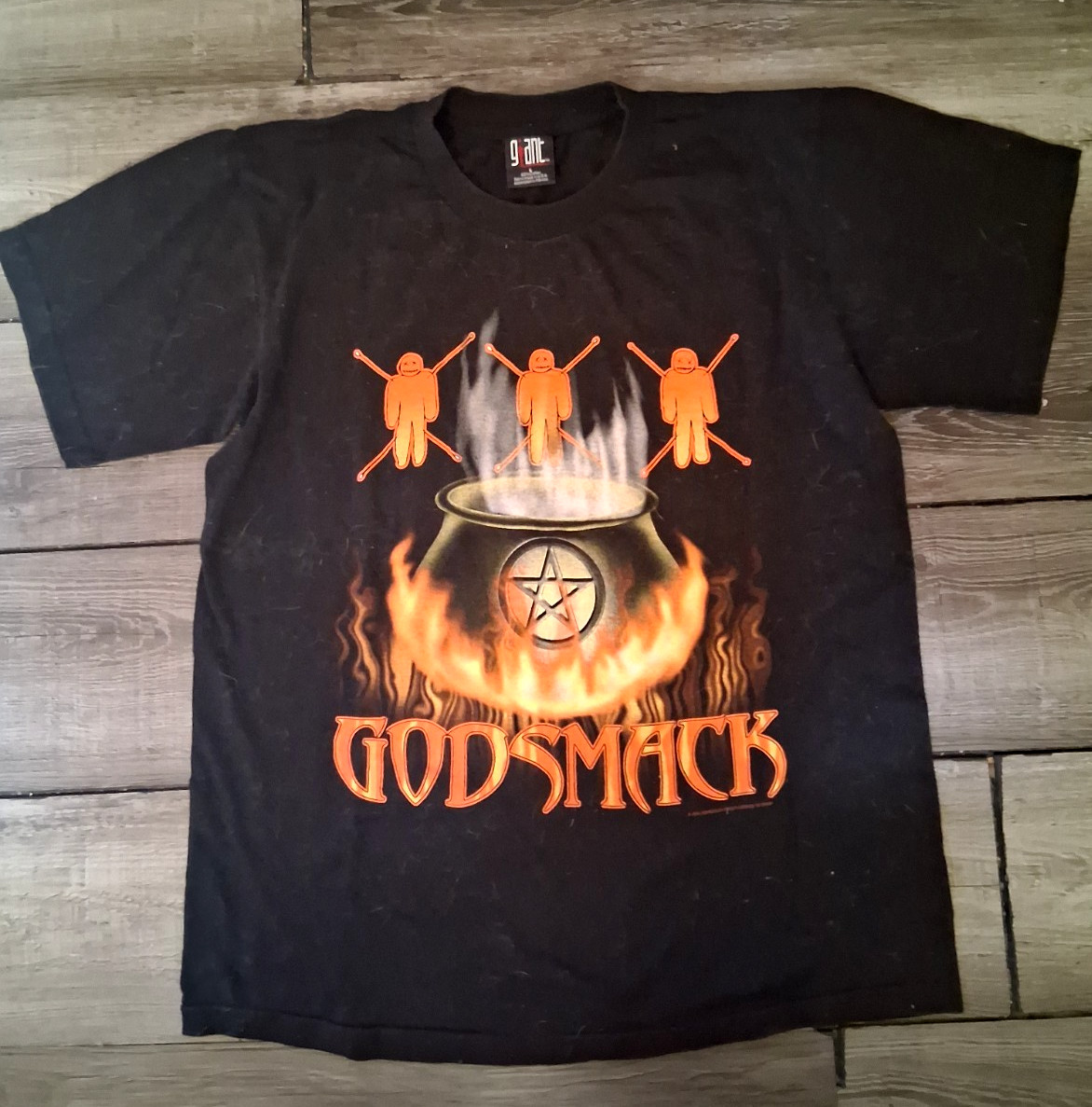 1999 Godsmack Vintage  Tee Shirt Large Giant 2001 Tour Voodoo Band Concert