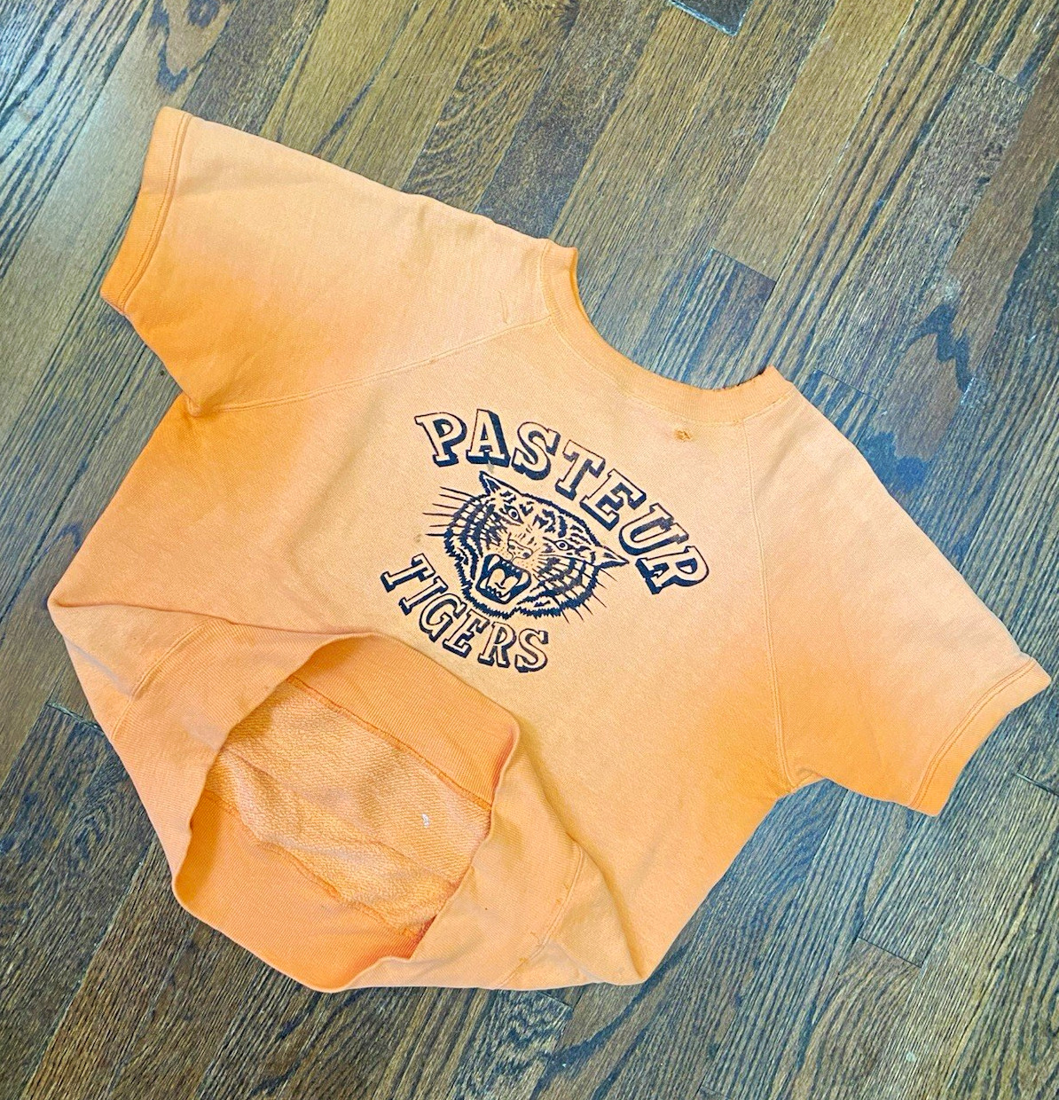 Vintage 50s 60s Pastuer Tigers Short Sleeve Sweatshirt 